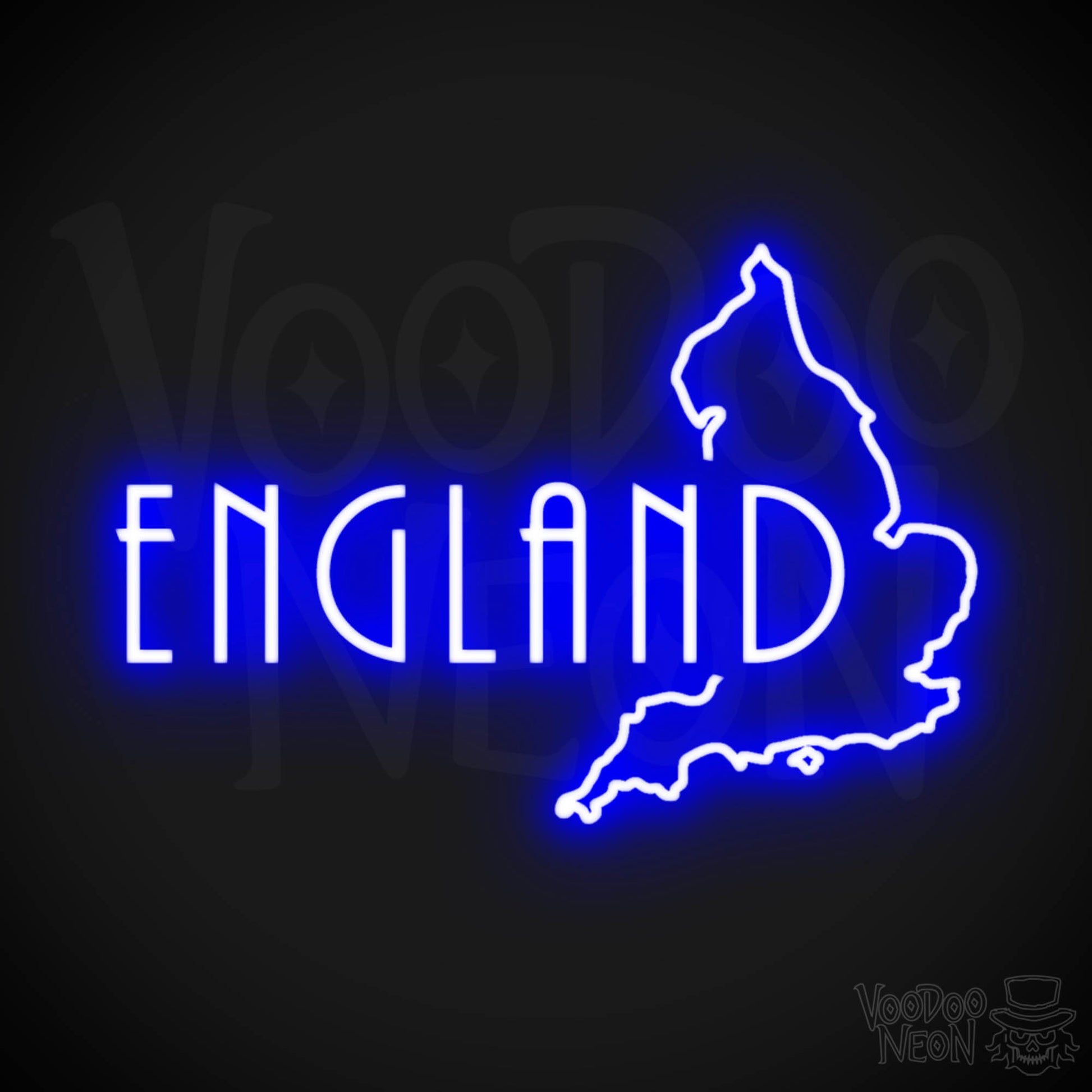 England Neon Sign - Neon England Sign - LED Sign - Color Dark Blue