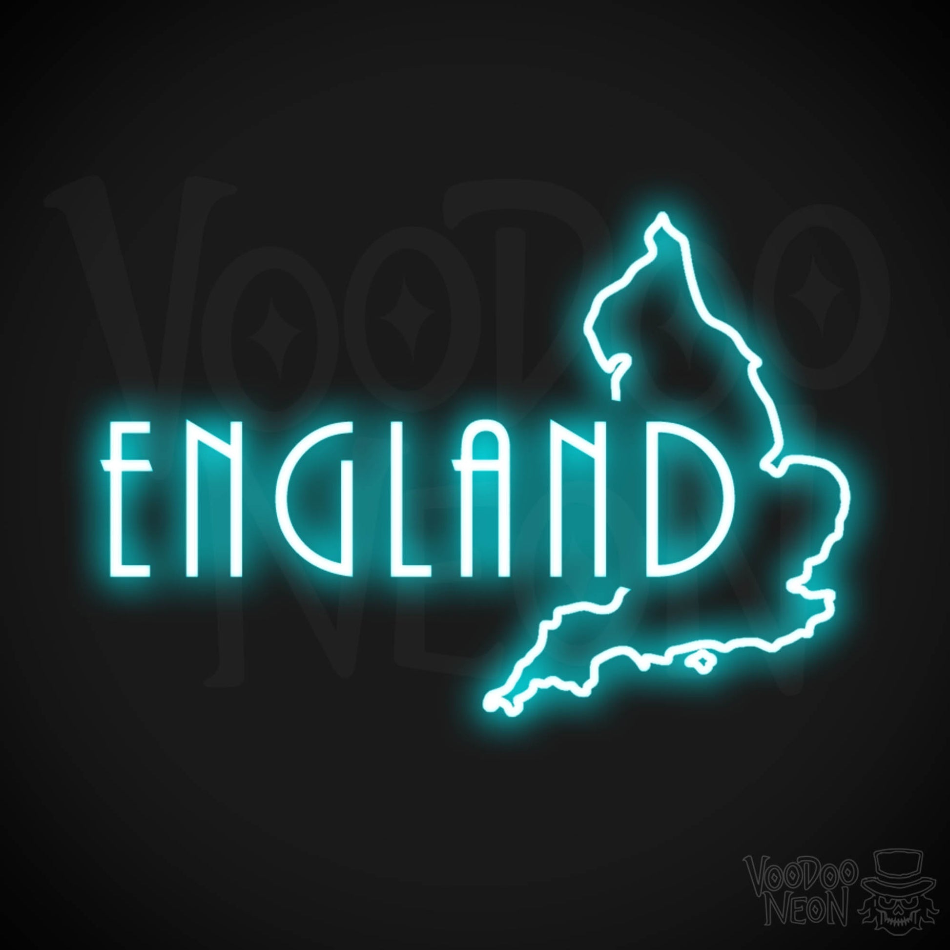 England Neon Sign - Neon England Sign - LED Sign - Color Ice Blue