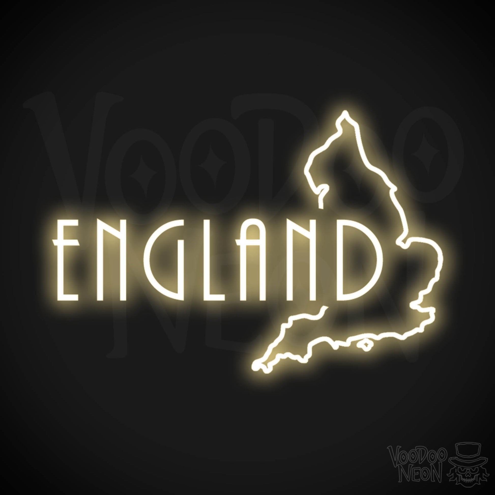 England Neon Sign - Neon England Sign - LED Sign - Color Warm White