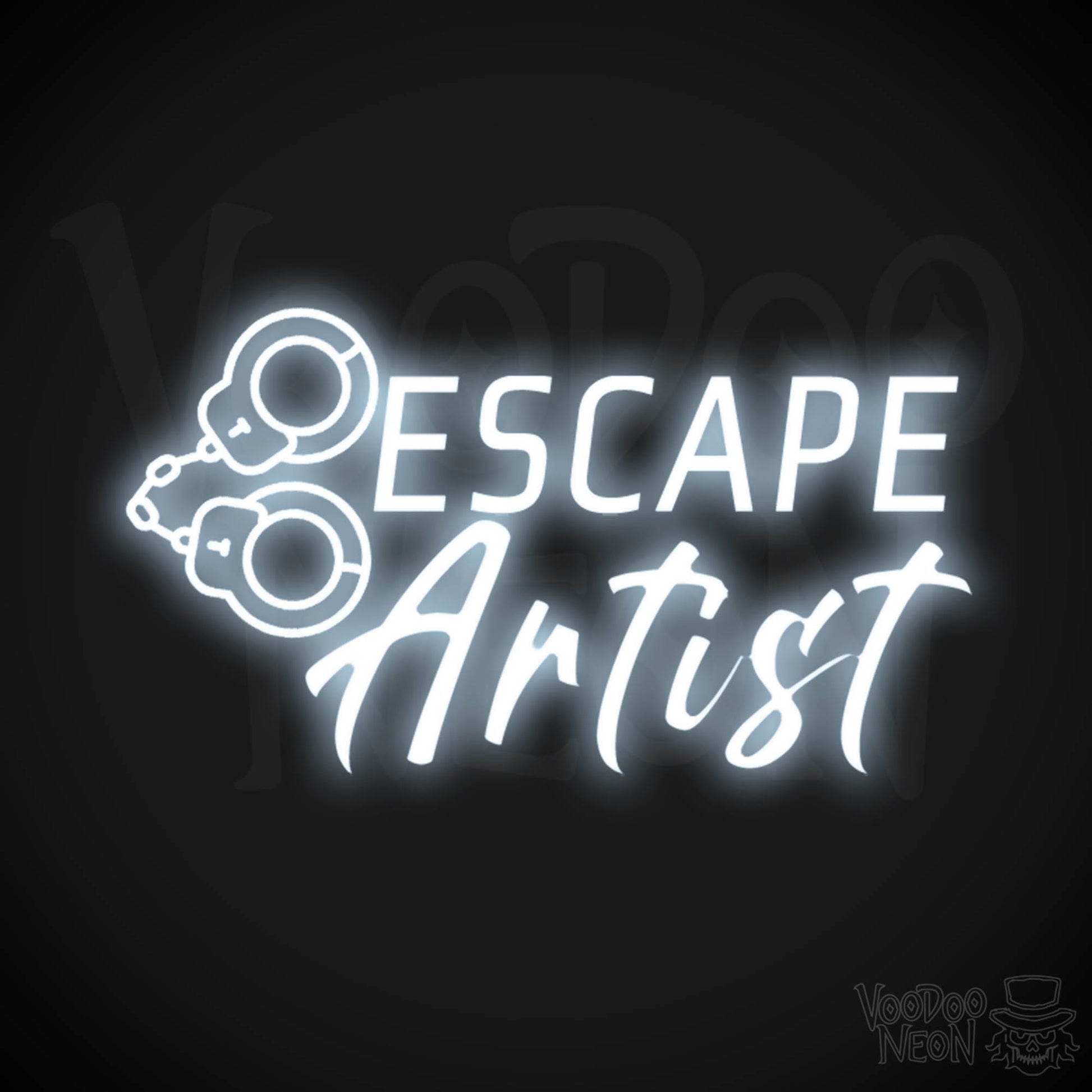 Escape Artist Neon Sign - Neon Escape Artist Sign - Color Cool White