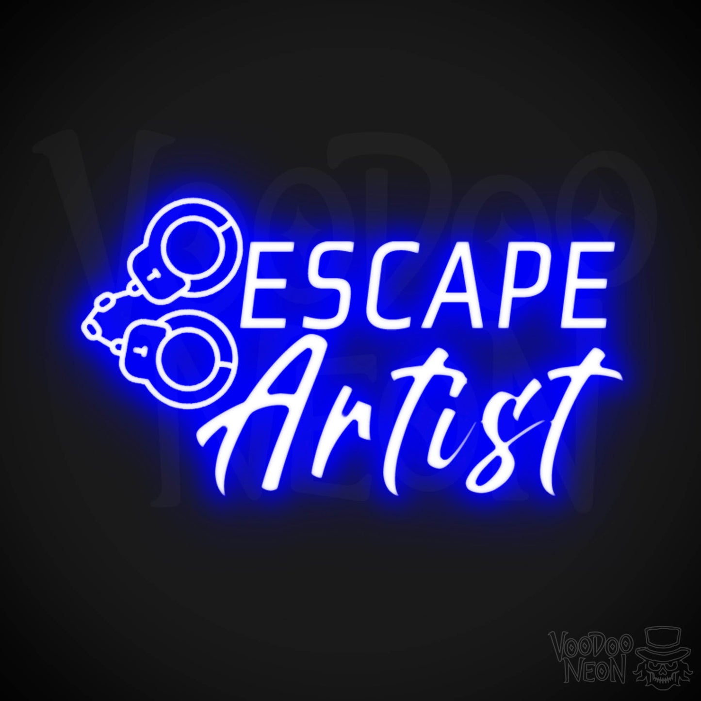 Escape Artist Neon Sign - Neon Escape Artist Sign - Color Dark Blue