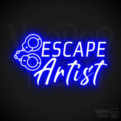 Escape Artist Neon Sign - Neon Escape Artist Sign - Color Dark Blue