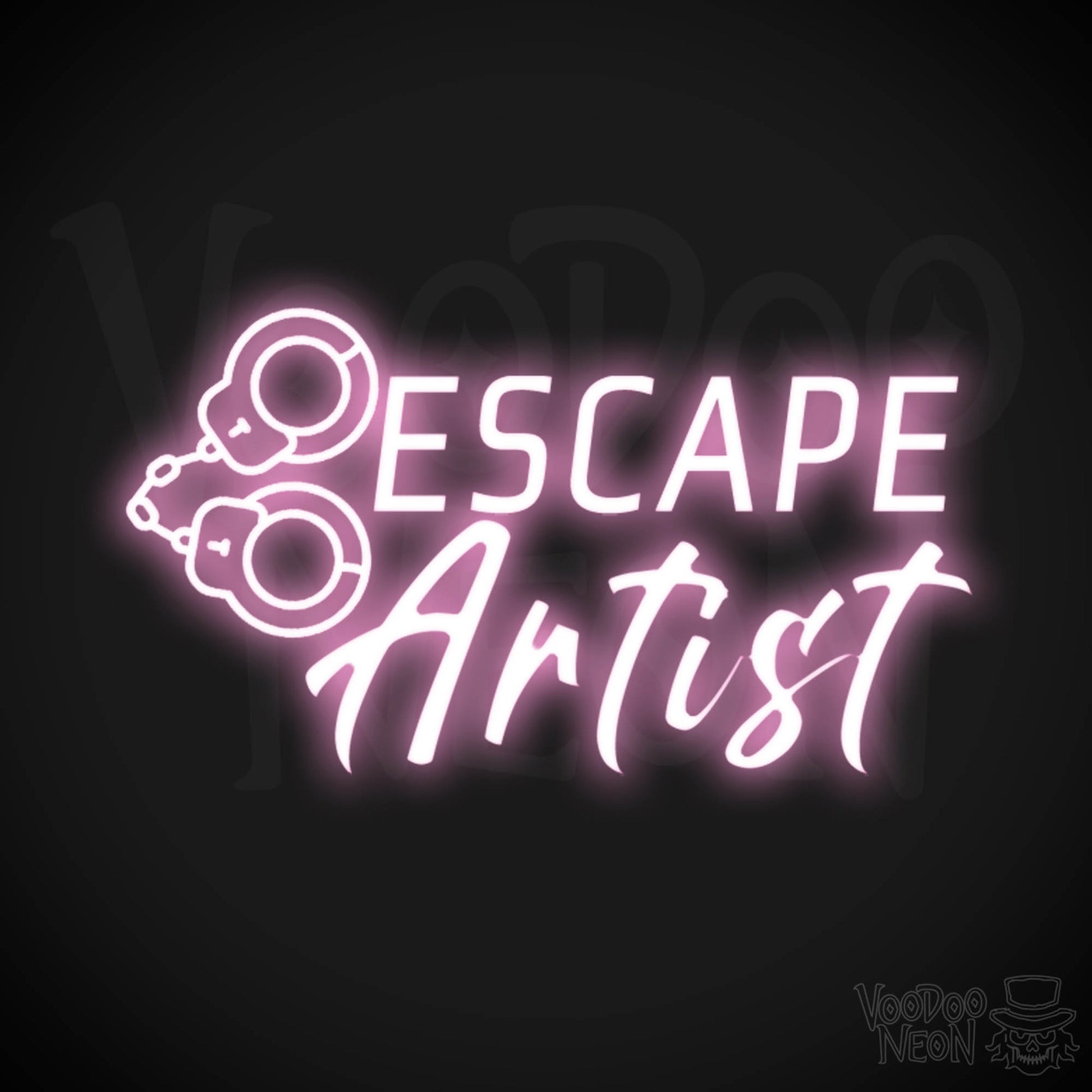 Escape Artist Neon Sign - Neon Escape Artist Sign - Color Light Pink