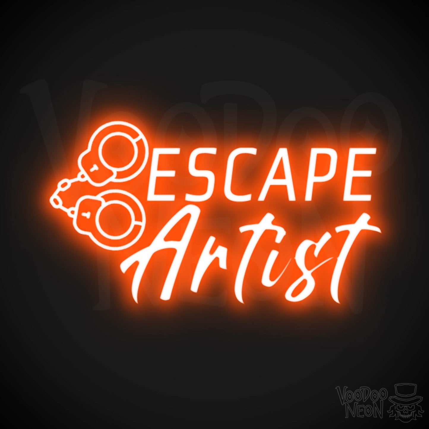 Escape Artist Neon Sign - Neon Escape Artist Sign - Color Orange
