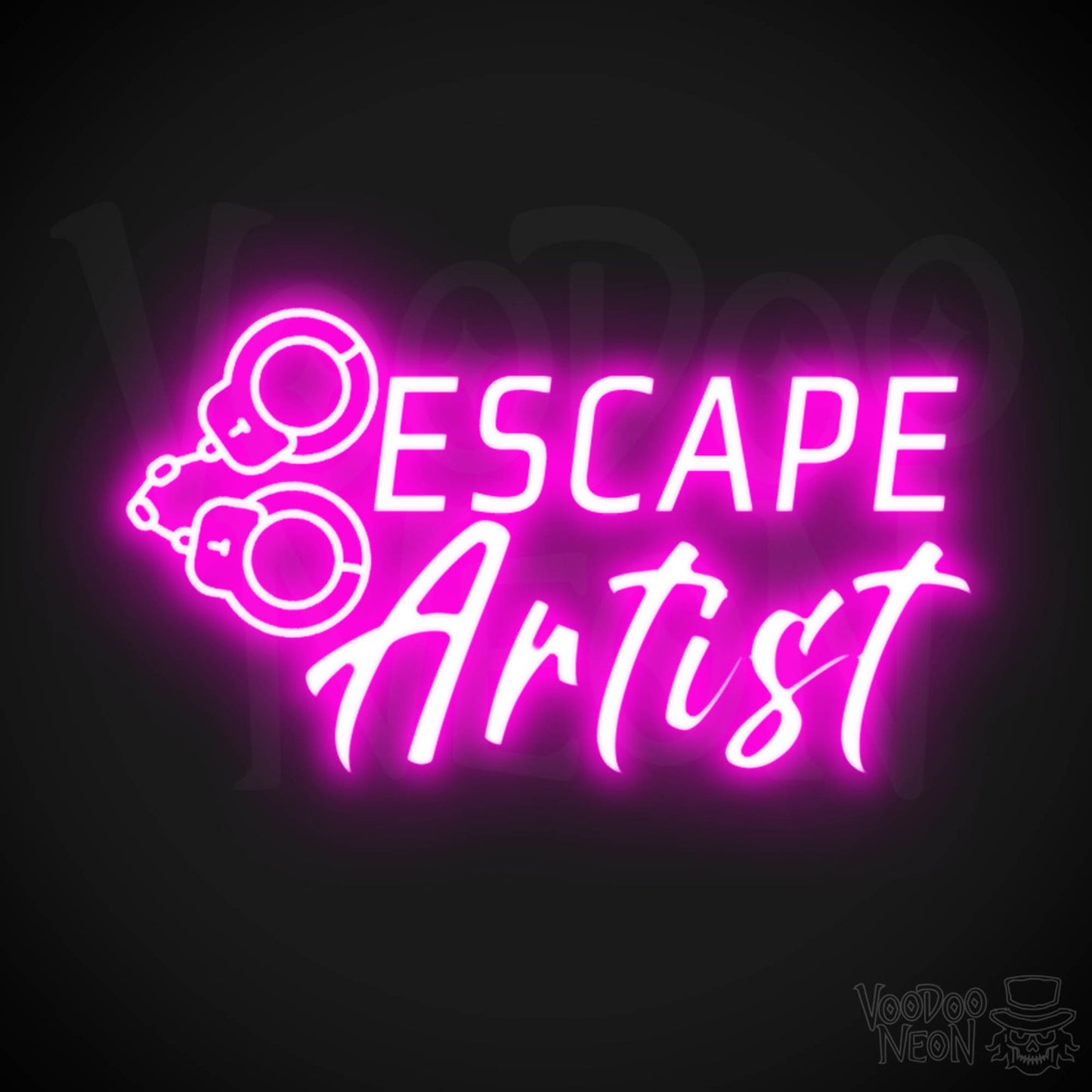 Escape Artist Neon Sign - Neon Escape Artist Sign - Color Pink