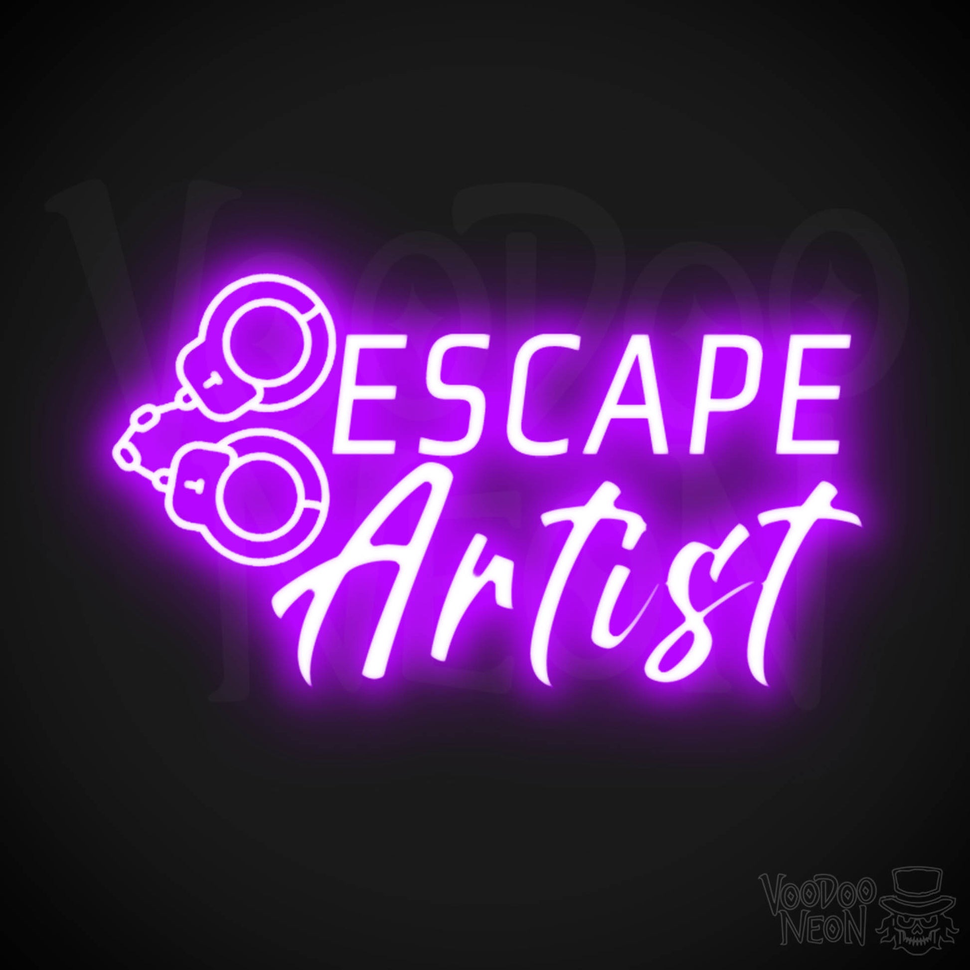 Escape Artist Neon Sign - Neon Escape Artist Sign - Color Purple