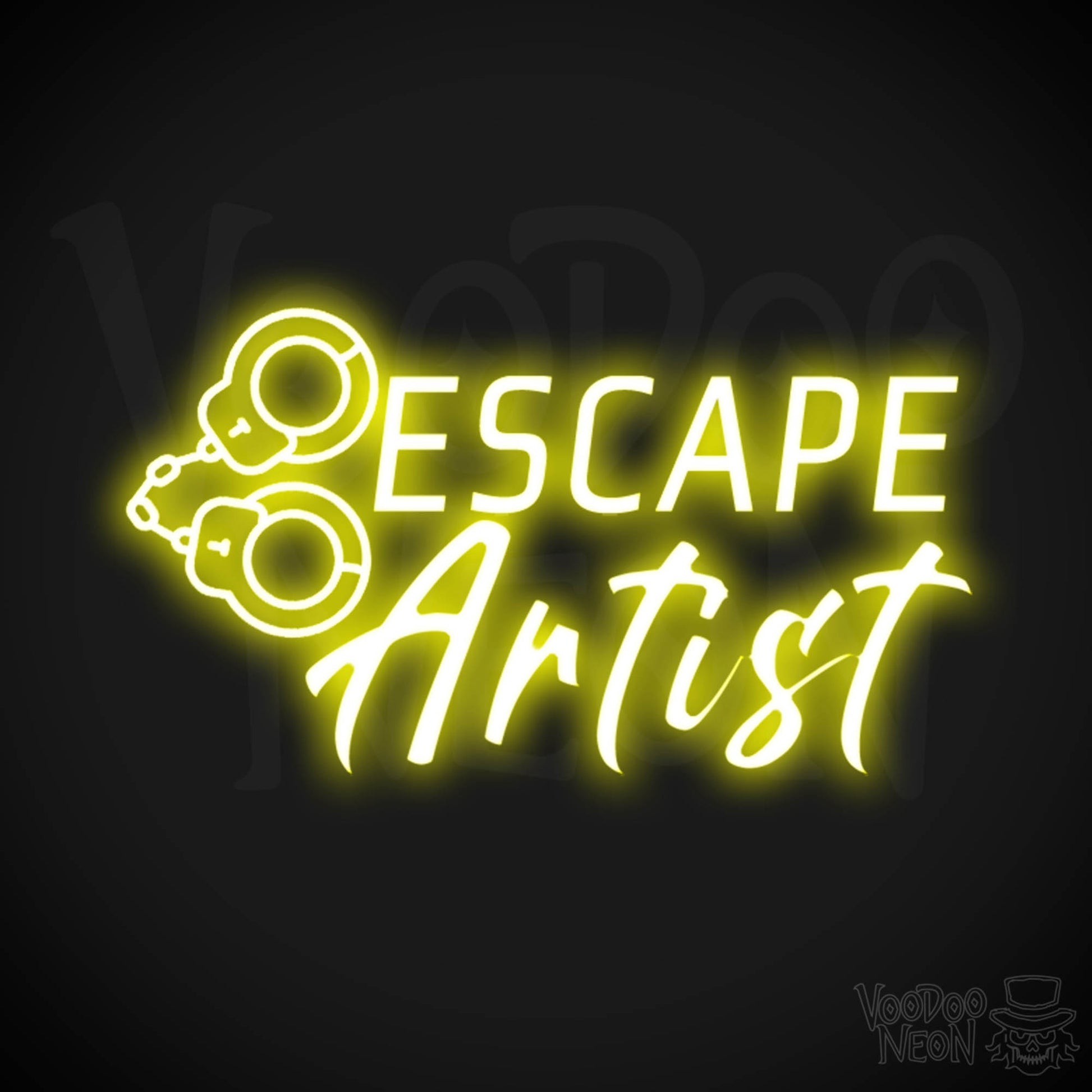 Escape Artist Neon Sign - Neon Escape Artist Sign - Color Yellow