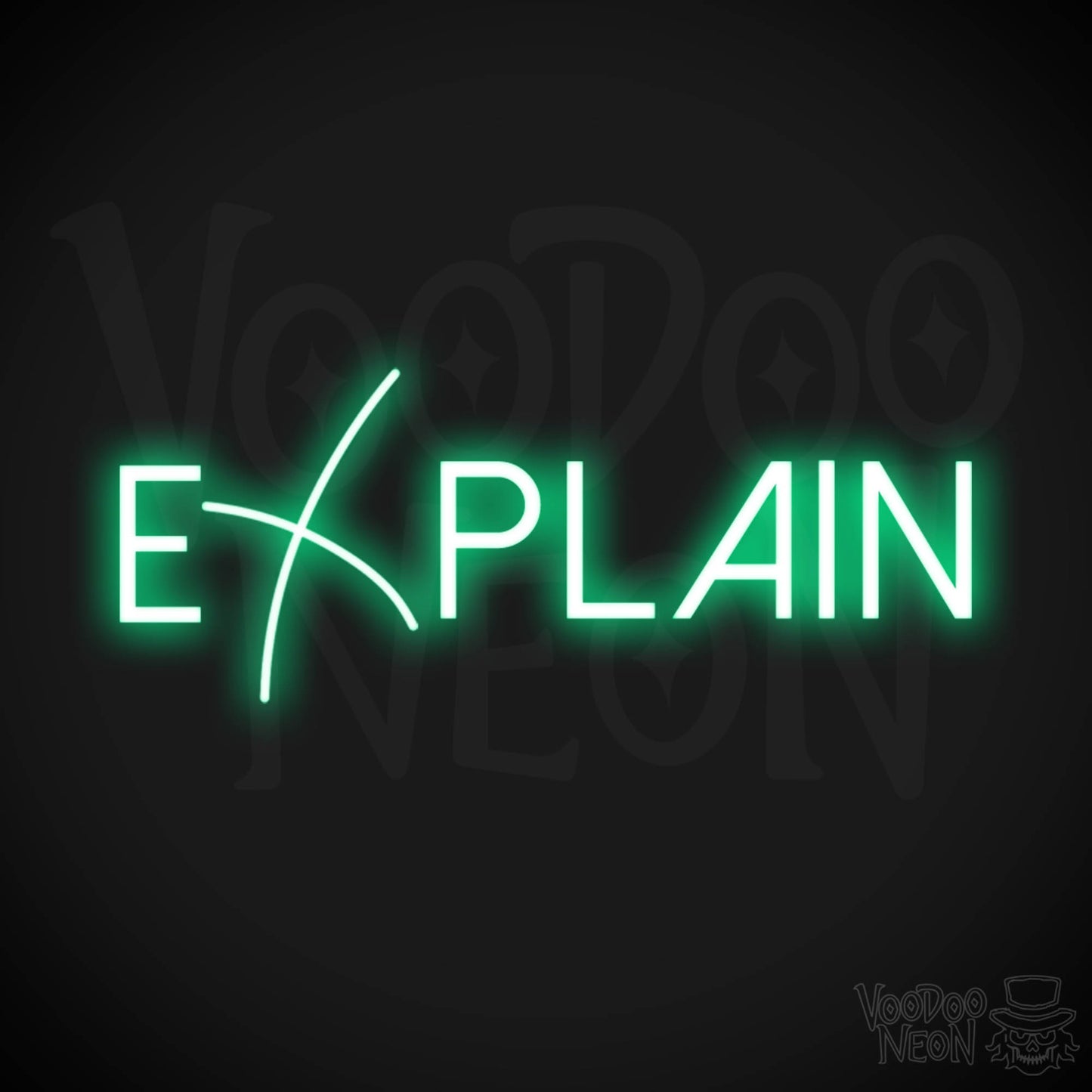 Explain Neon Sign - Neon Explain Sign - Color Green