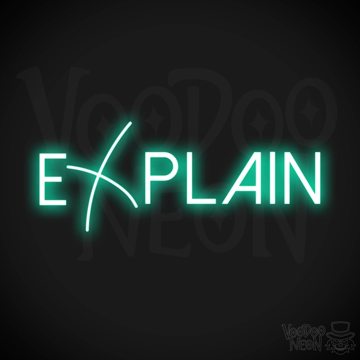 Explain Neon Sign - Neon Explain Sign - Color Light Green