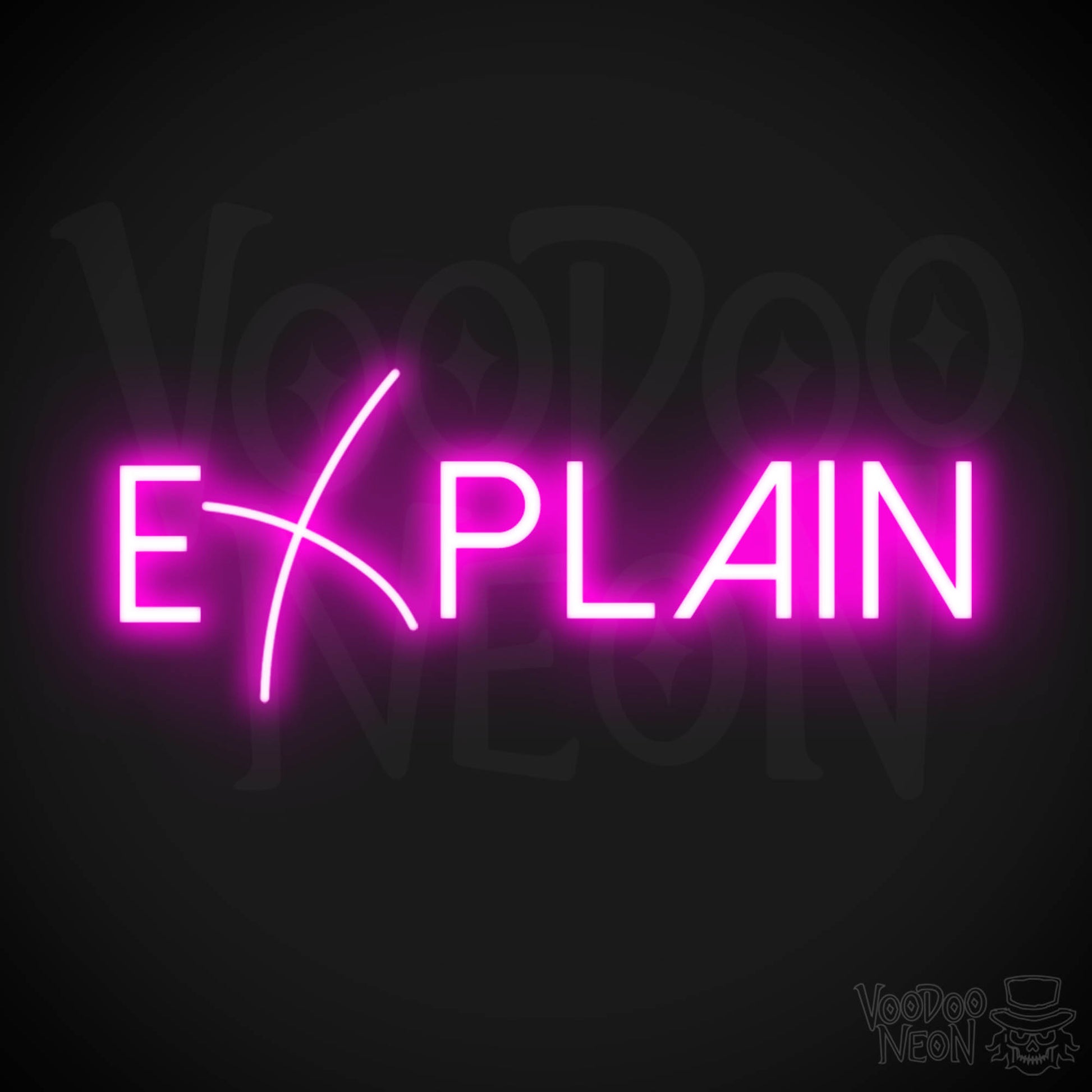 Explain Neon Sign - Neon Explain Sign - Color Pink
