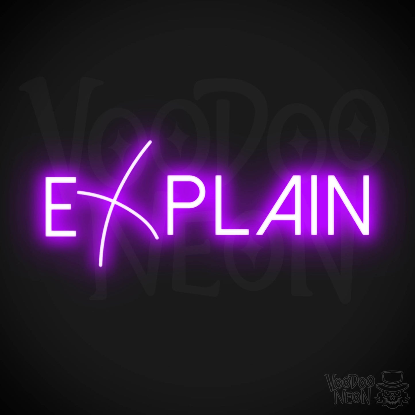 Explain Neon Sign - Neon Explain Sign - Color Purple