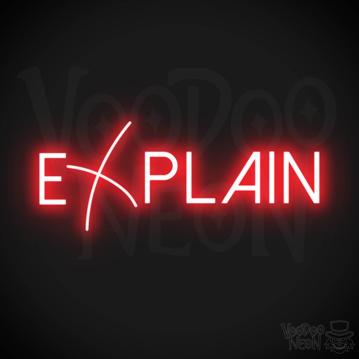 Explain Neon Sign - Neon Explain Sign - Color Red