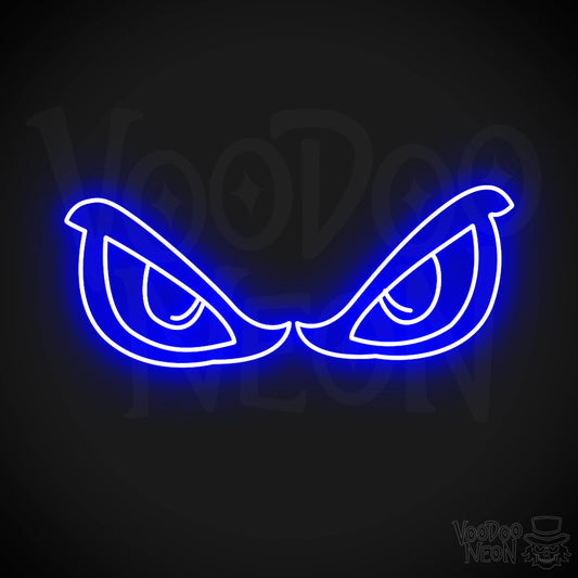 Eyes Neon Sign - Neon Eyes Sign - Eyes Wall Art - Color Dark Blue