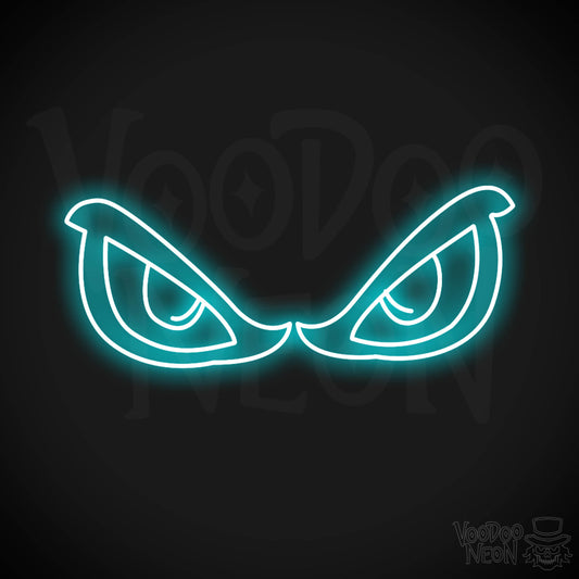 Eyes Neon Sign - Neon Eyes Sign - Eyes Wall Art - Color Ice Blue