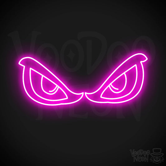 Eyes Neon Sign - Neon Eyes Sign - Eyes Wall Art - Color Pink