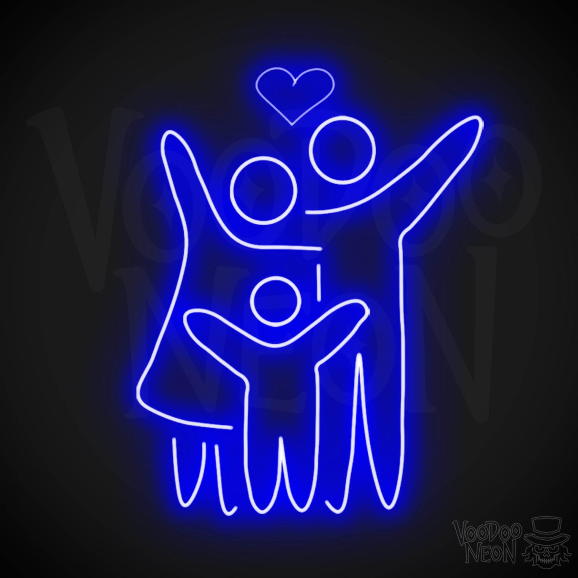Family Neon Sign - Neon Family Sign - Family Light Up Sign - Wall Art - Color Dark Blue