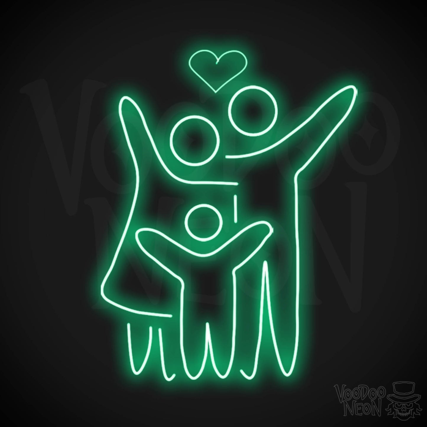 Family Neon Sign - Neon Family Sign - Family Light Up Sign - Wall Art - Color Green