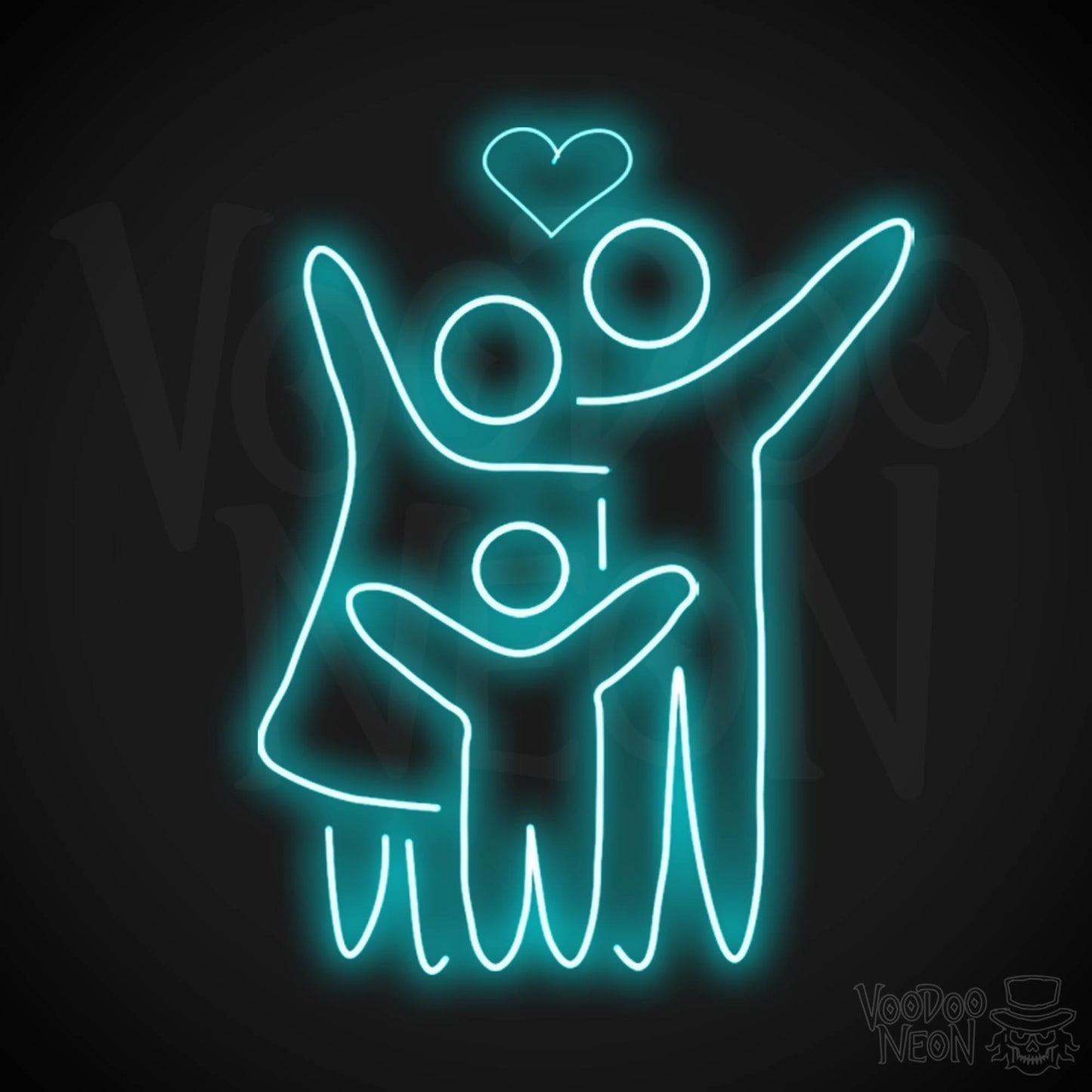 Family Neon Sign - Neon Family Sign - Family Light Up Sign - Wall Art - Color Ice Blue