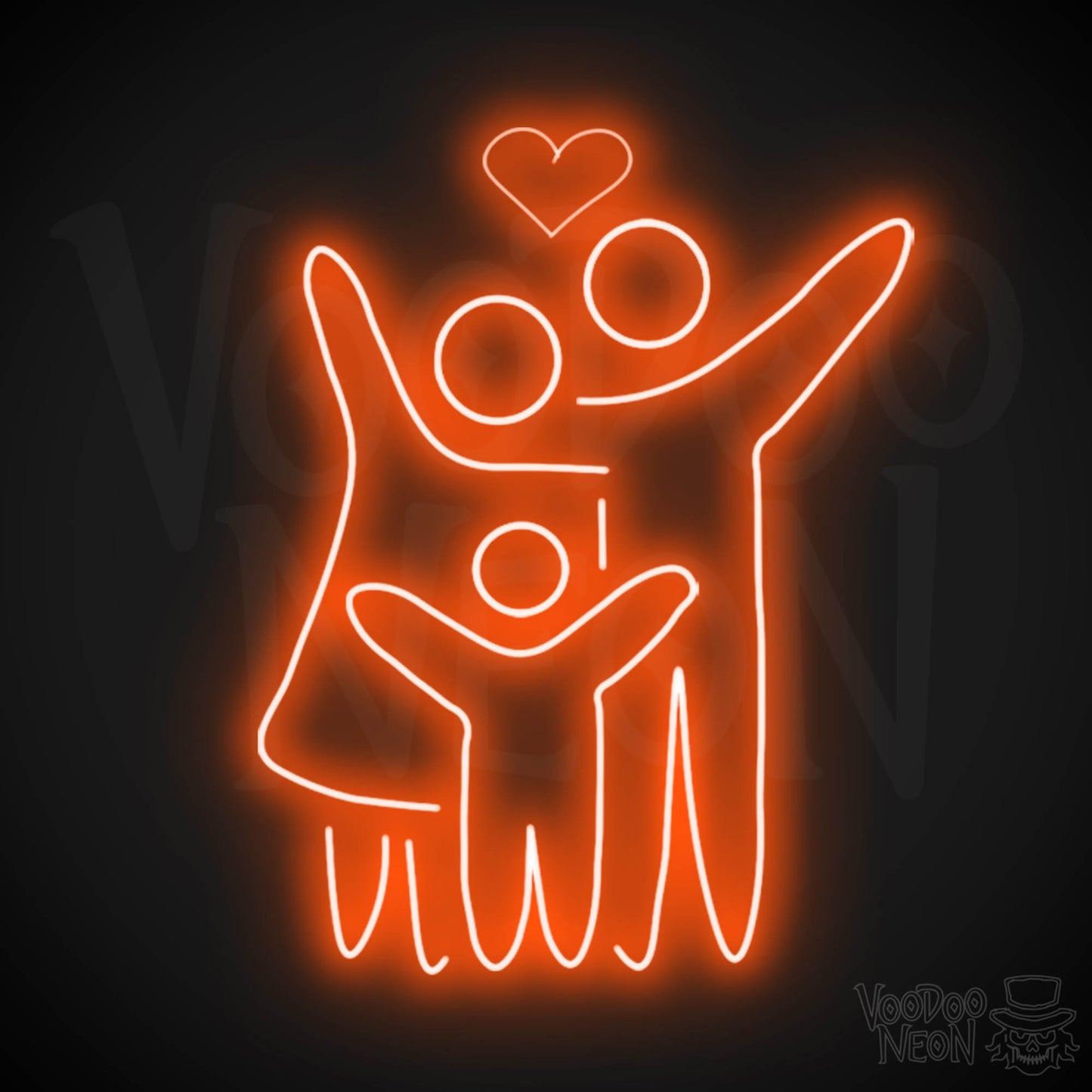 Family Neon Sign - Neon Family Sign - Family Light Up Sign - Wall Art - Color Orange