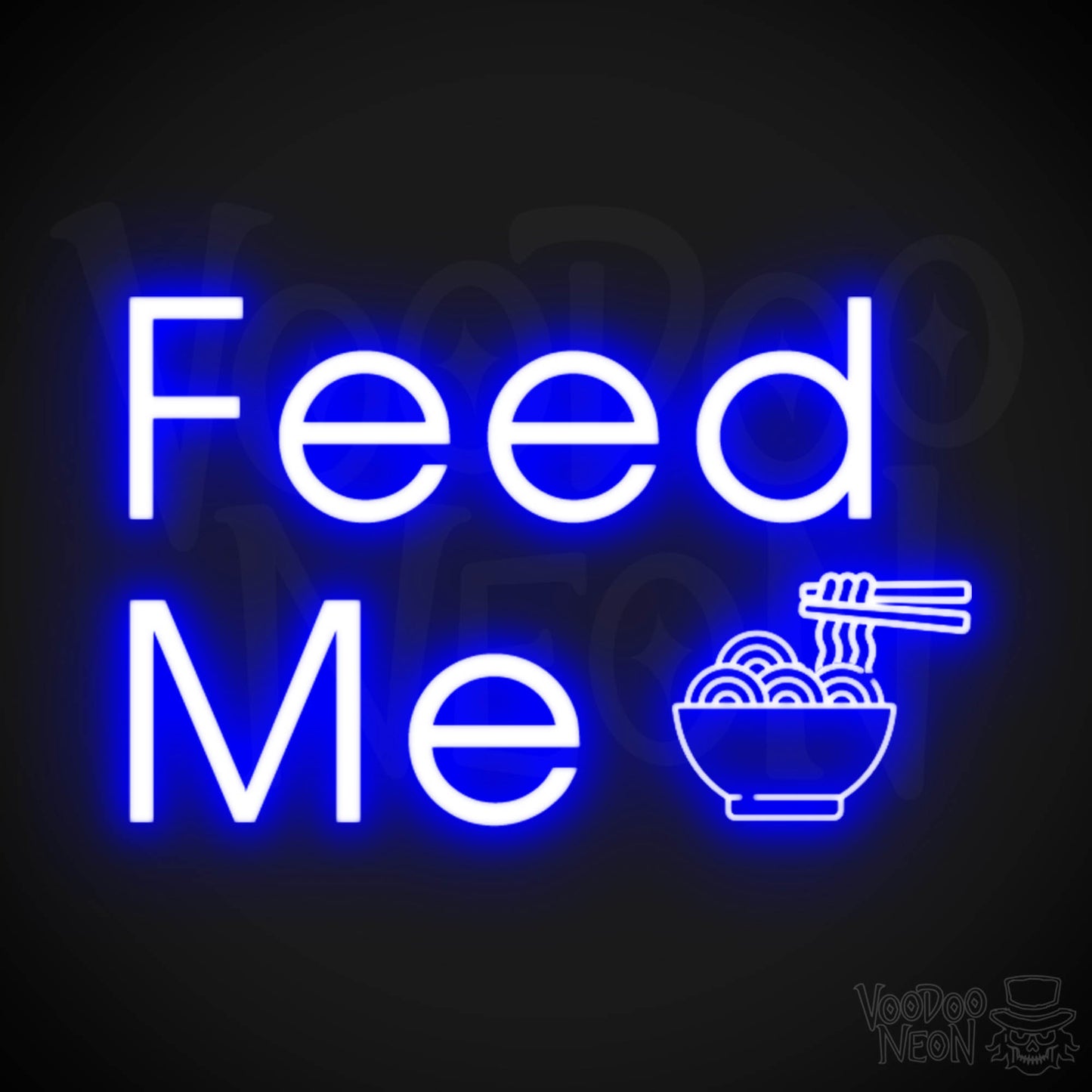 Feed Me Neon Sign - Neon Feed Me Sign - Light up Sign - Color Dark Blue