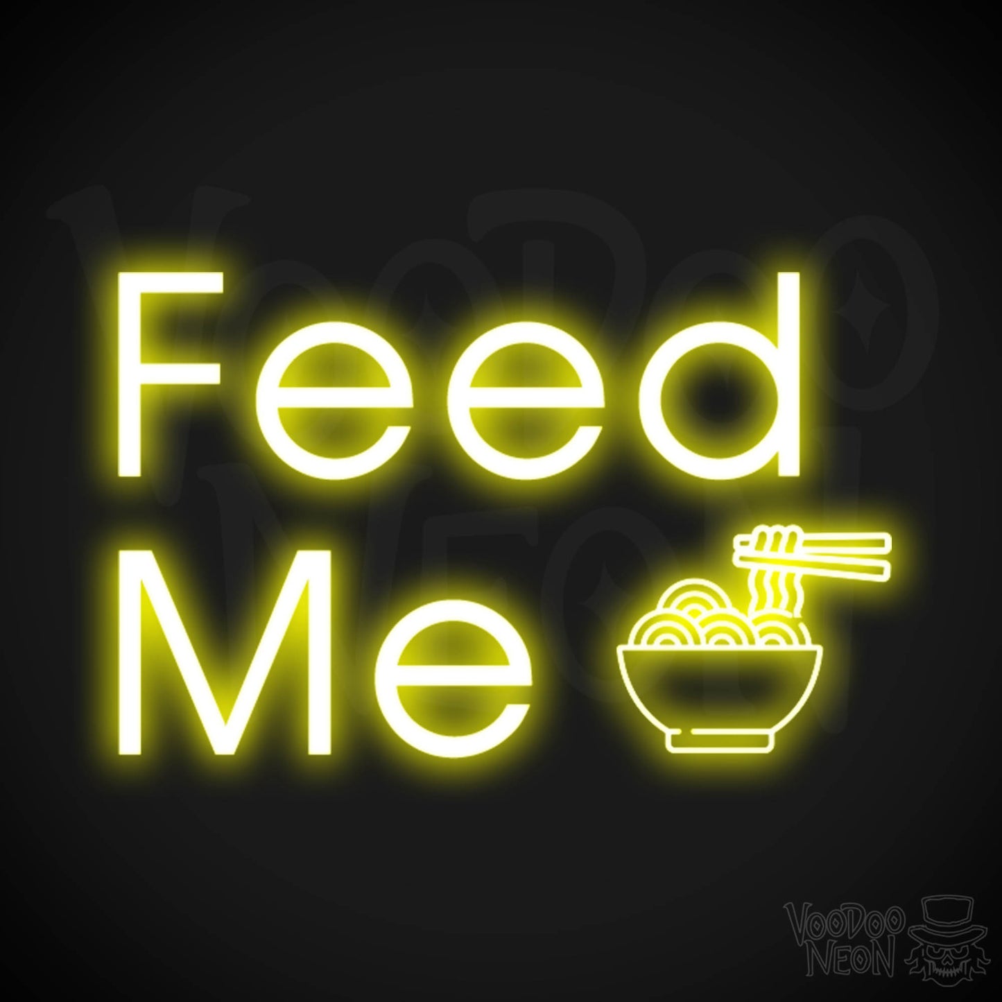 Feed Me Neon Sign - Neon Feed Me Sign - Light up Sign - Color Yellow