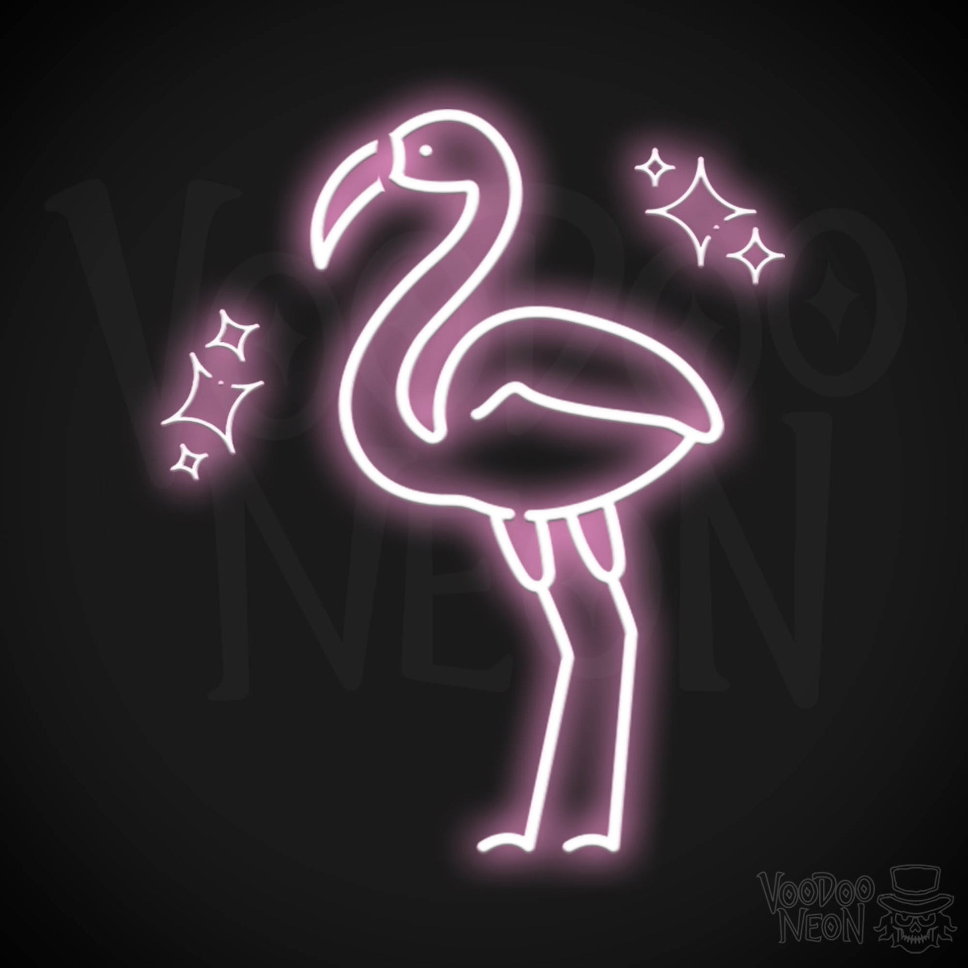 Neon Flamingo Lights - Flamingo Neon Wall Art - Color Light Pink