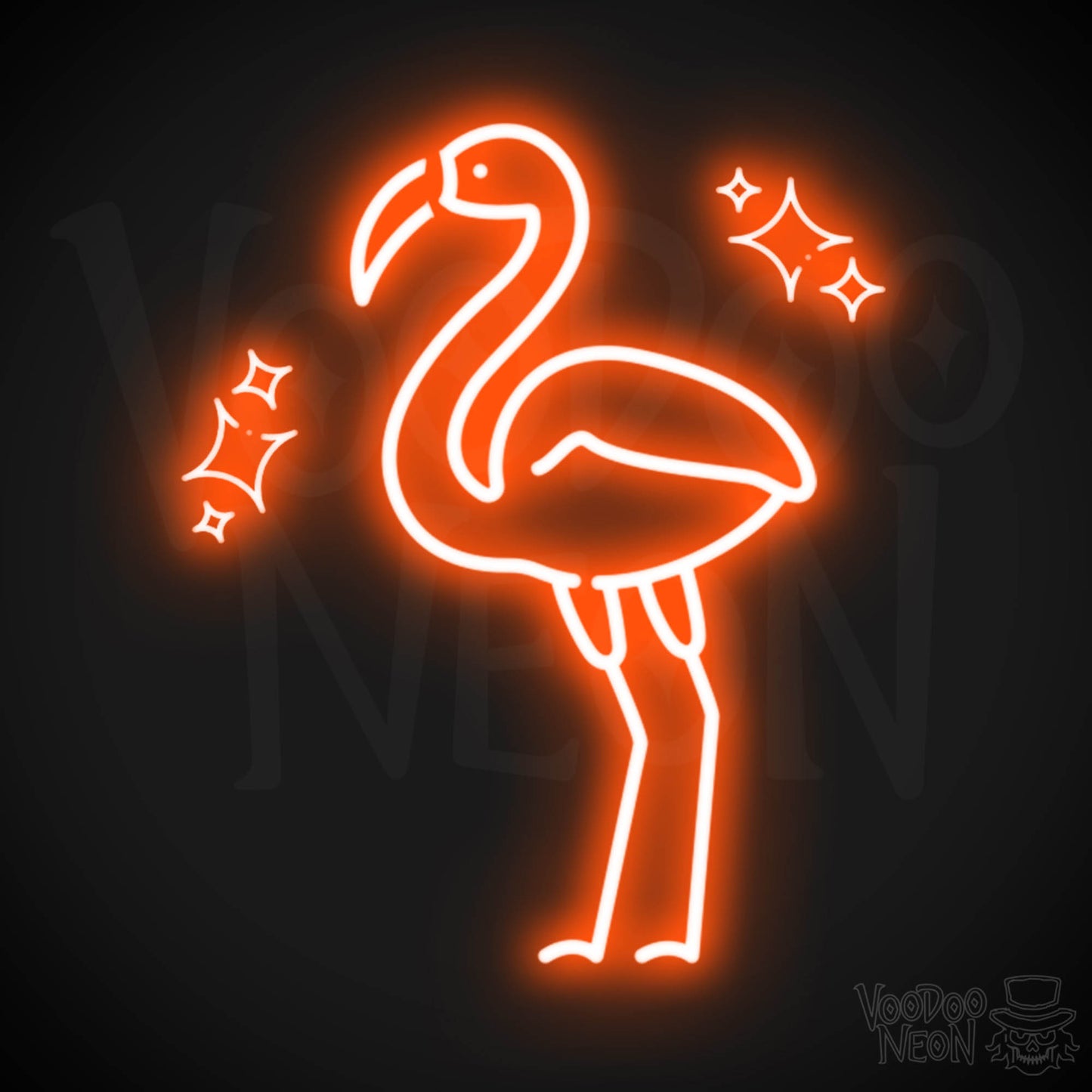 Neon Flamingo Lights - Flamingo Neon Wall Art - Color Orange