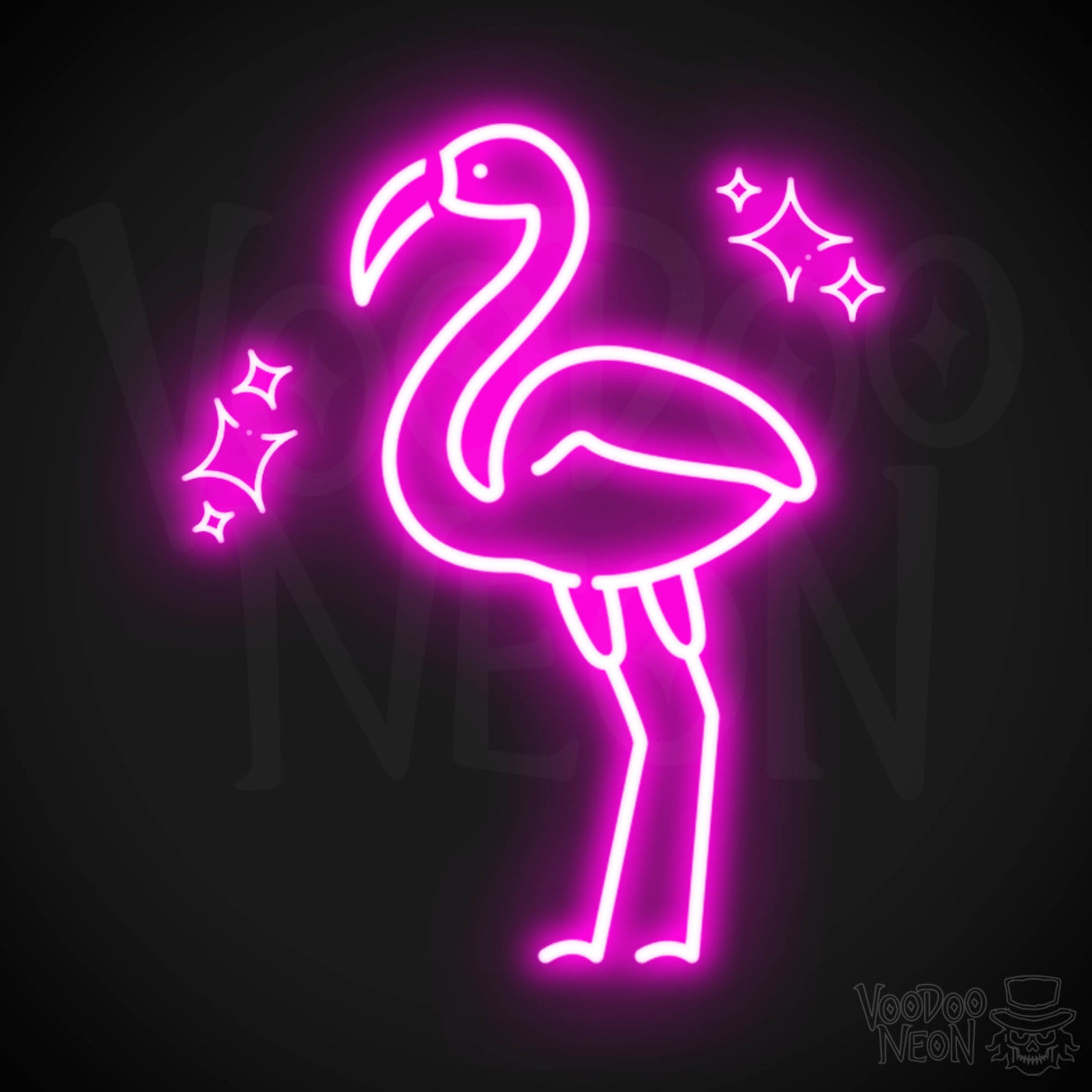 Neon Flamingo Lights - Flamingo Neon Wall Art - Color Pink