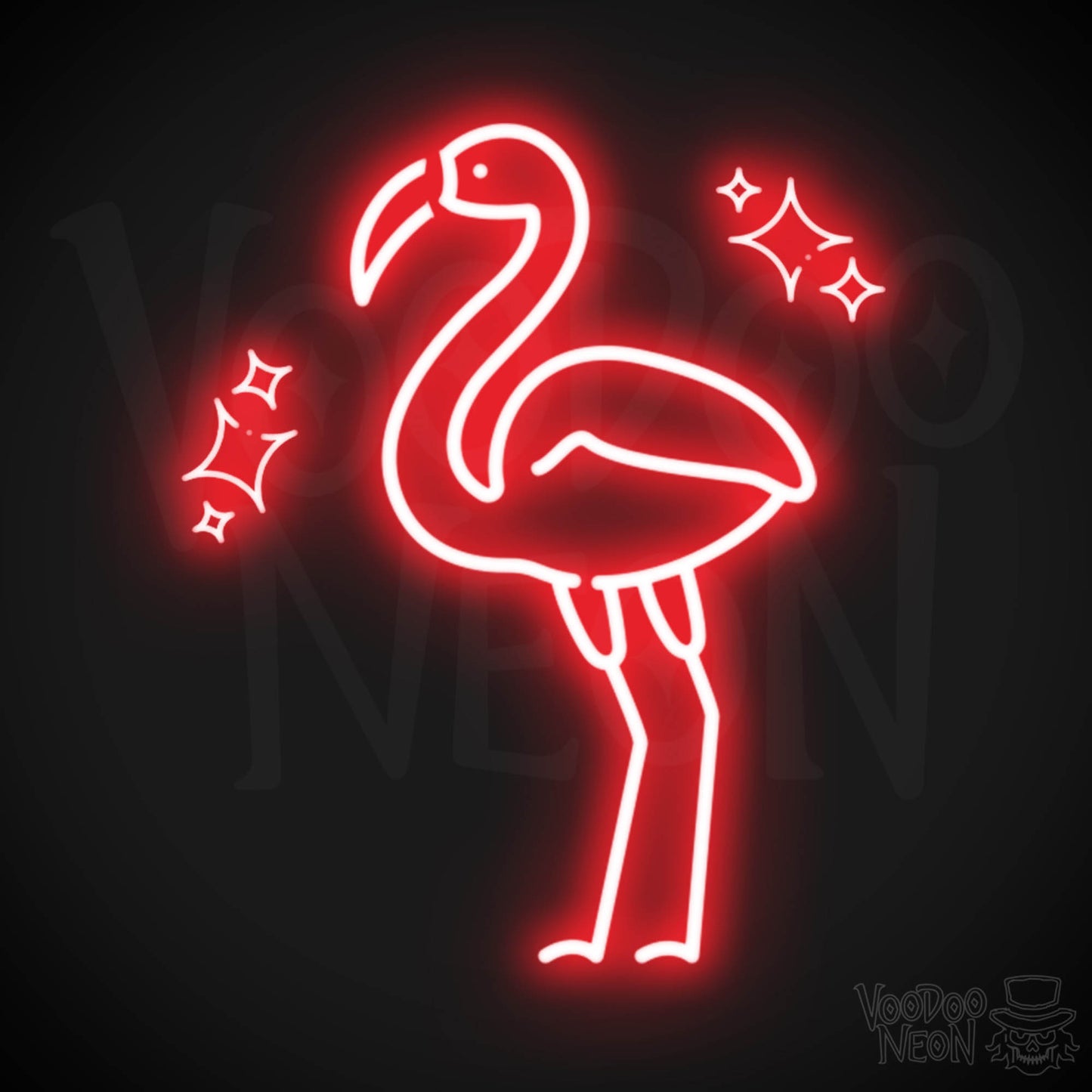 Neon Flamingo Lights - Flamingo Neon Wall Art - Color Red