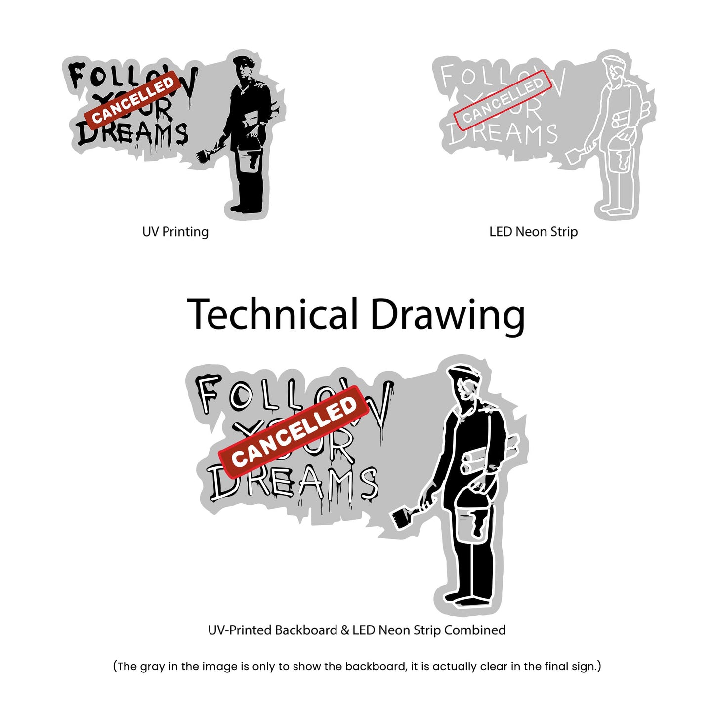 Technical Drawing Banksy Follow Your Dreams