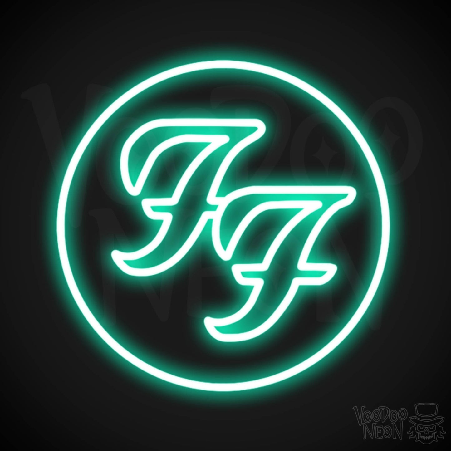 Foo Fighters Neon Sign - Foo Fighters Sign - Neon Foo Fighters Logo Wall Art - Color Light Green