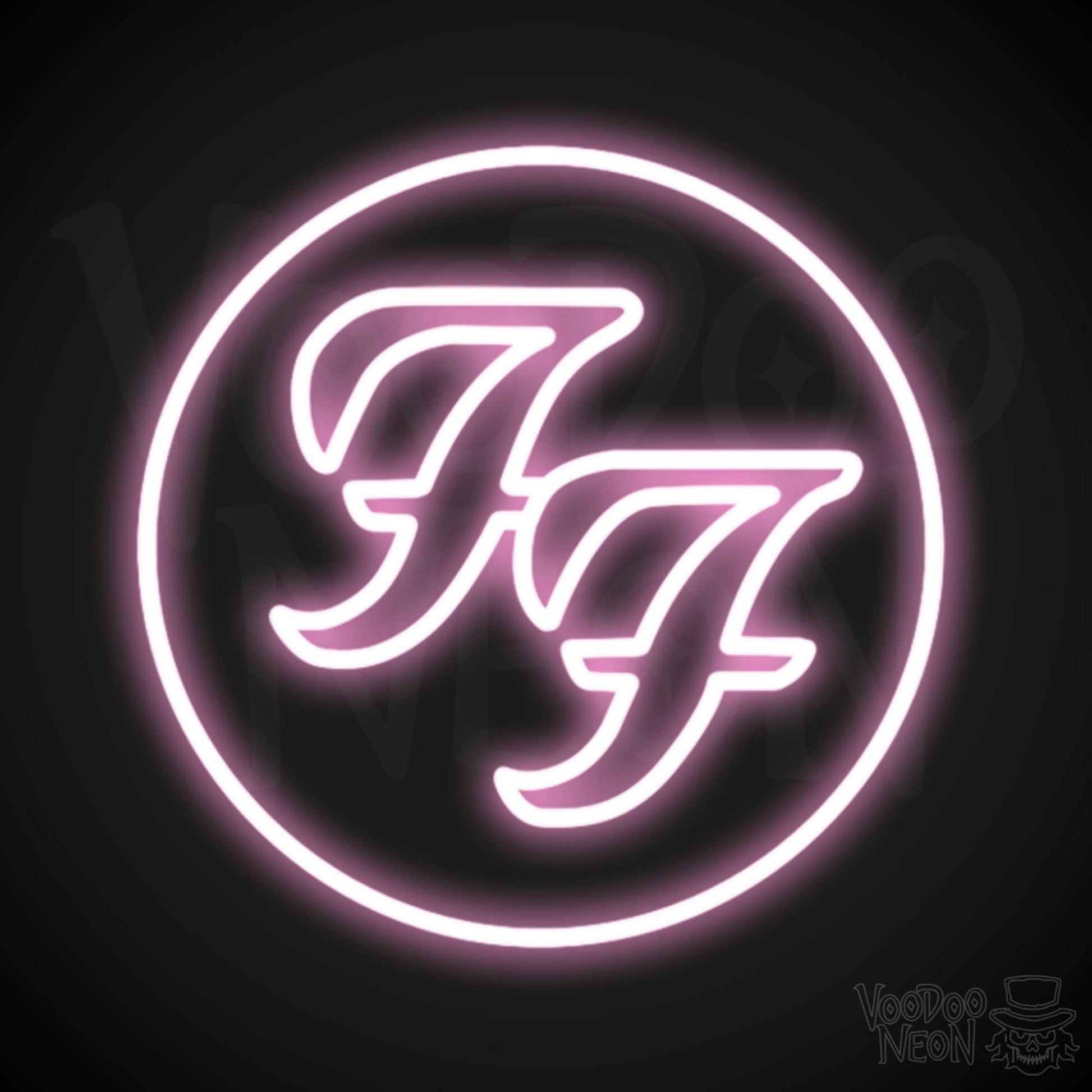 Foo Fighters Neon Sign - Foo Fighters Sign - Neon Foo Fighters Logo Wall Art - Color Light Pink