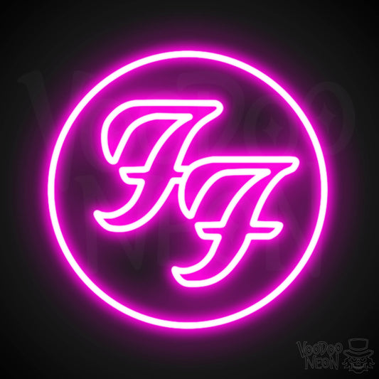 Foo Fighters Neon Sign - Foo Fighters Sign - Neon Foo Fighters Logo Wall Art - Color Pink