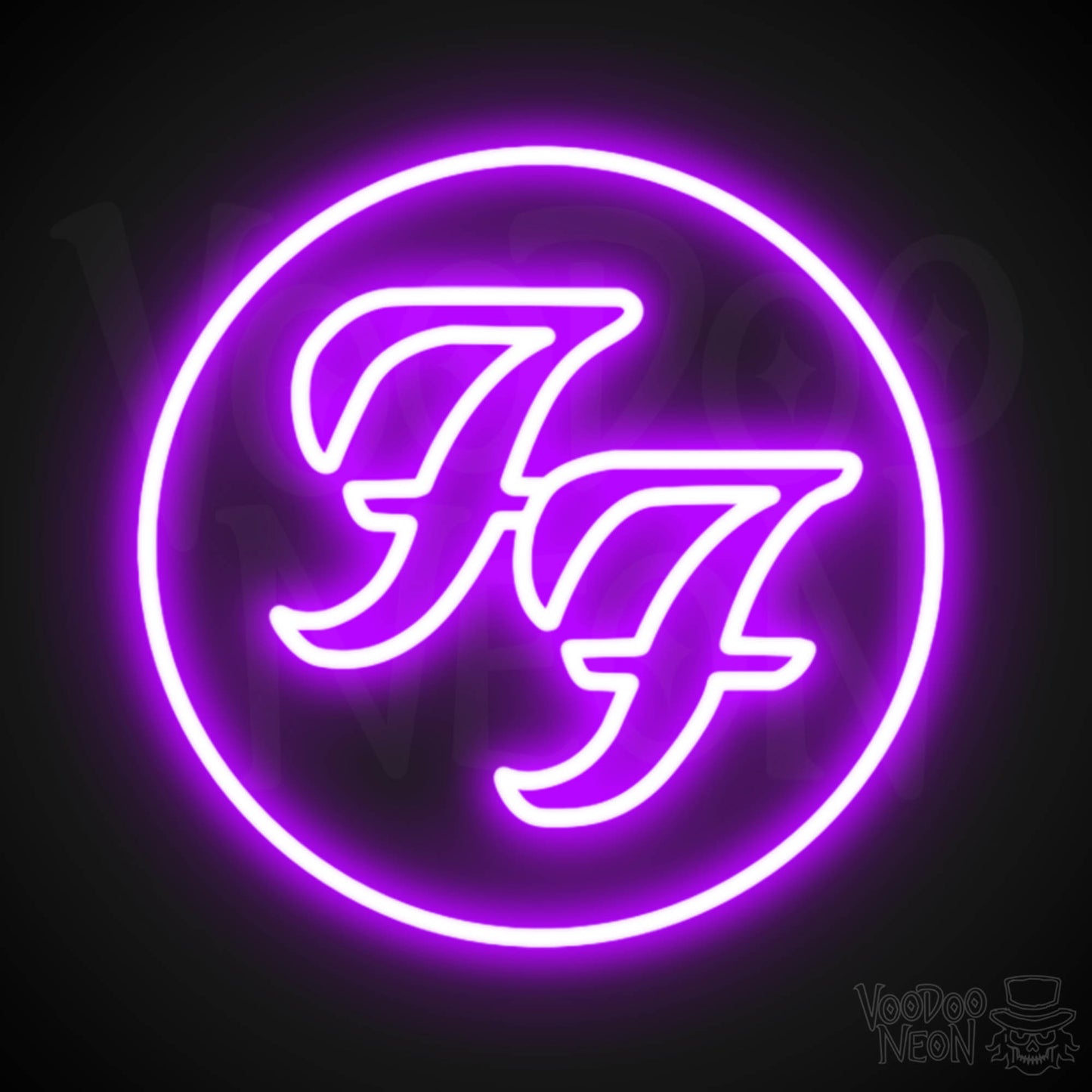 Foo Fighters Neon Sign - Foo Fighters Sign - Neon Foo Fighters Logo Wall Art - Color Purple