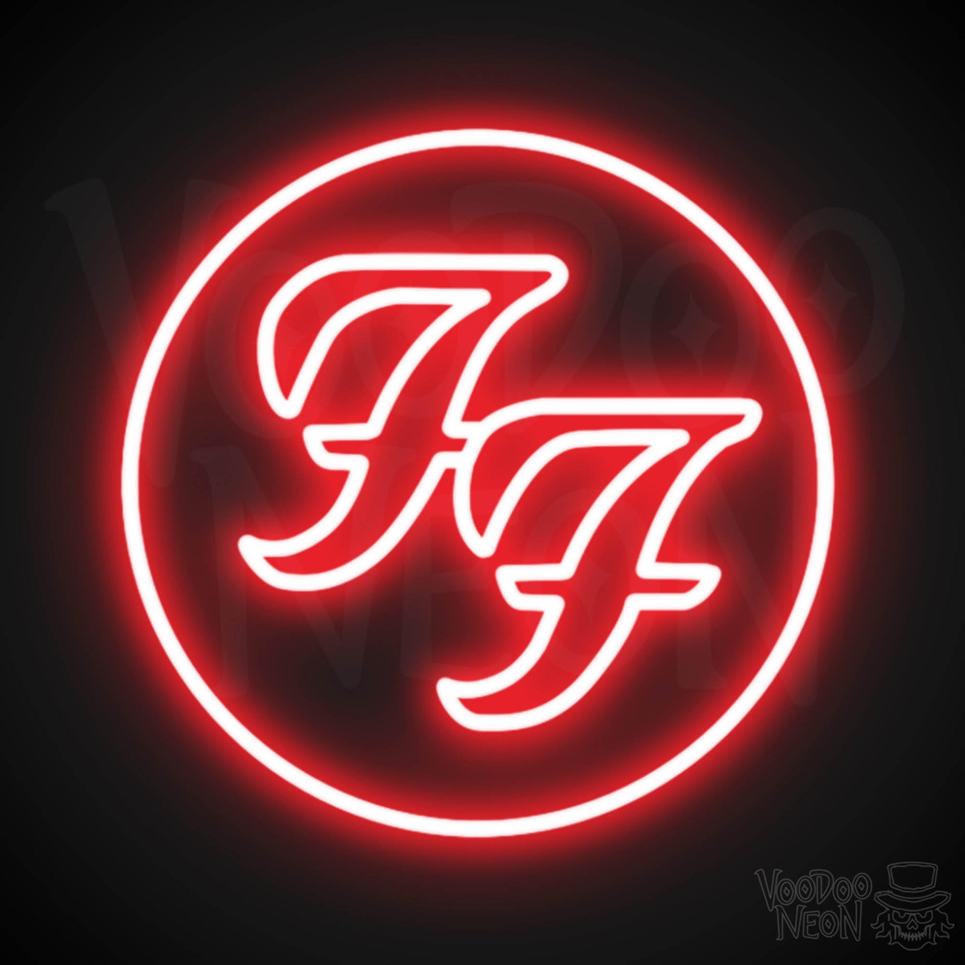 Foo Fighters Neon Sign - Foo Fighters Sign - Neon Foo Fighters Logo Wall Art - Color Red