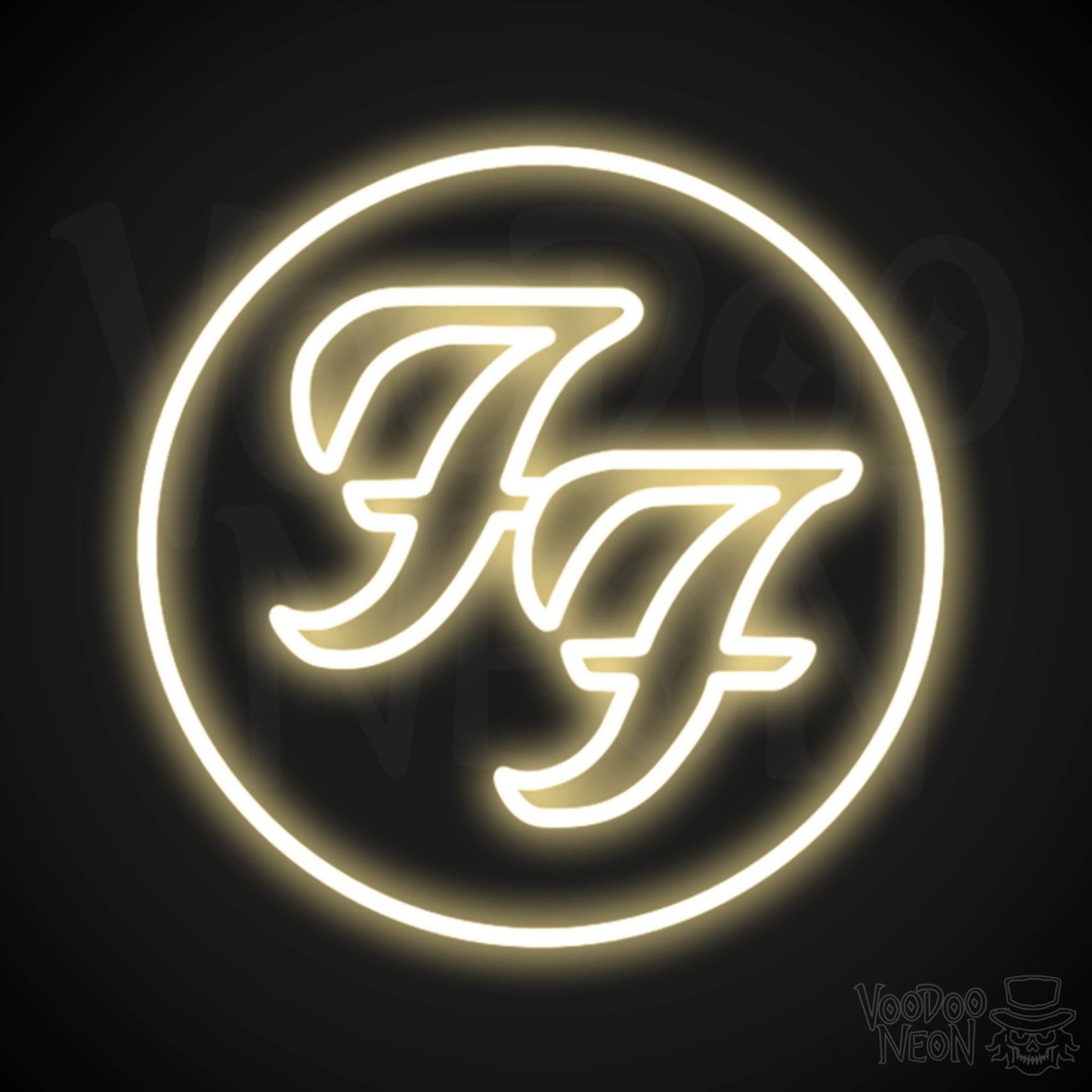 Foo Fighters Neon Sign - Foo Fighters Sign - Neon Foo Fighters Logo Wall Art - Color Warm White