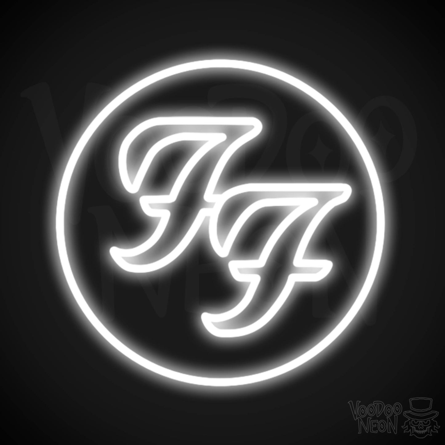 Foo Fighters Neon Sign - Foo Fighters Sign - Neon Foo Fighters Logo Wall Art - Color White