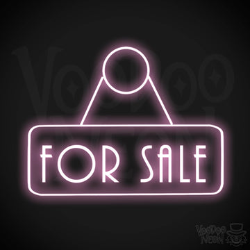 For Sale Neon Sign - For Sale Sign - Brick-and-Mortar Store Sign - Color Light Pink