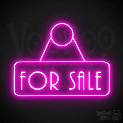 For Sale Neon Sign - For Sale Sign - Brick-and-Mortar Store Sign - Color Pink