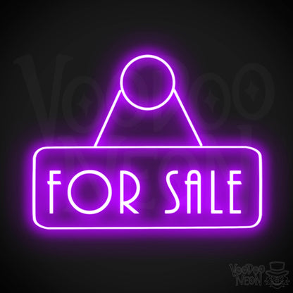 For Sale Neon Sign - For Sale Sign - Brick-and-Mortar Store Sign - Color Purple