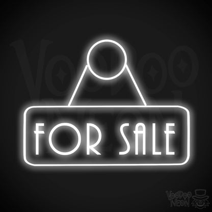 For Sale Neon Sign - For Sale Sign - Brick-and-Mortar Store Sign - Color White