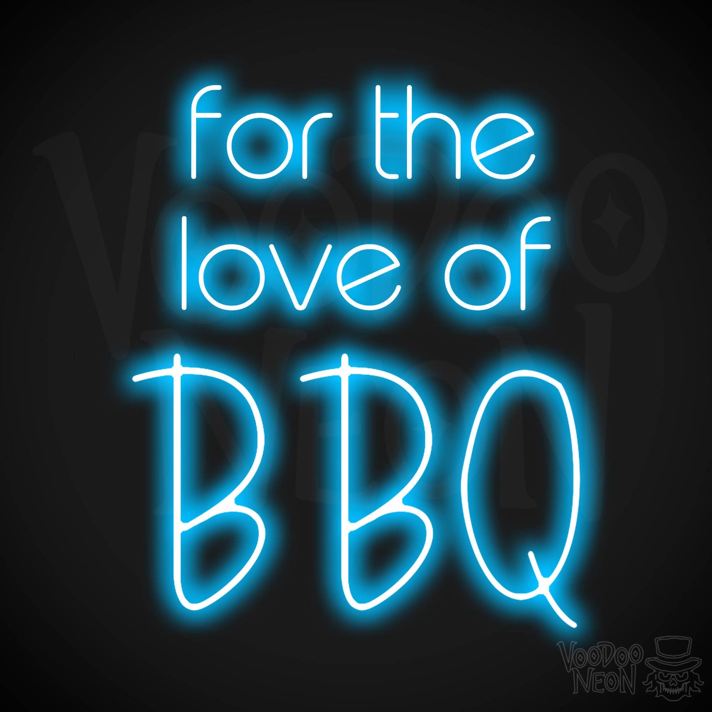 For The Love Of BBQ LED Neon - Dark Blue