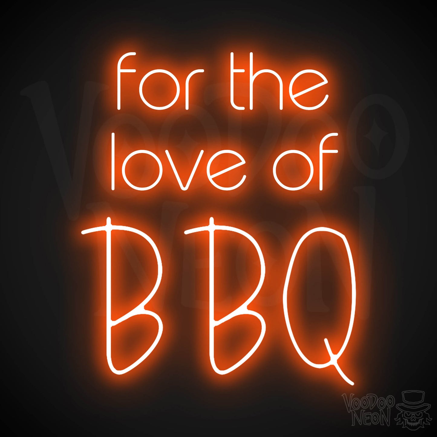 For The Love Of BBQ LED Neon - Orange