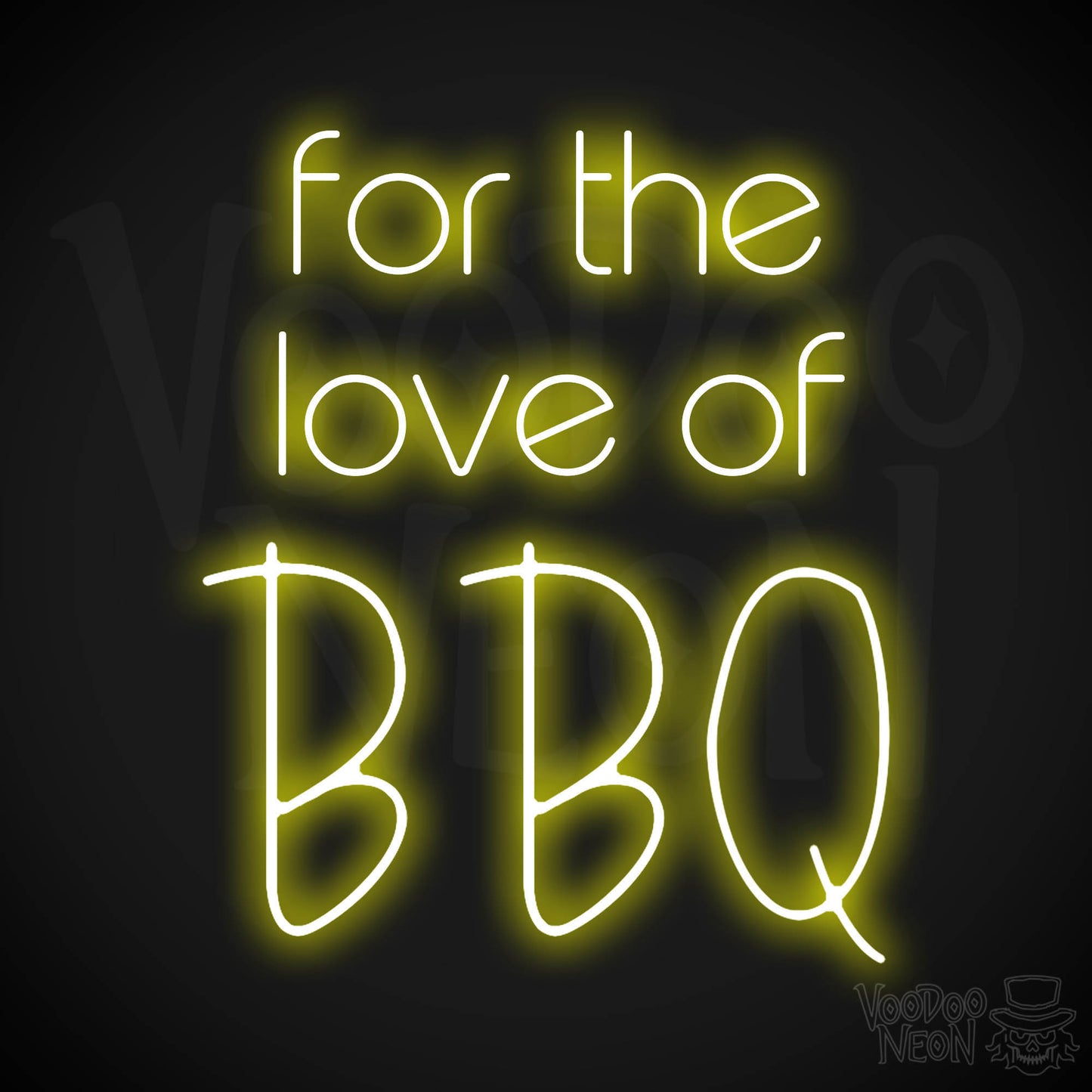 For The Love Of BBQ LED Neon - Yellow
