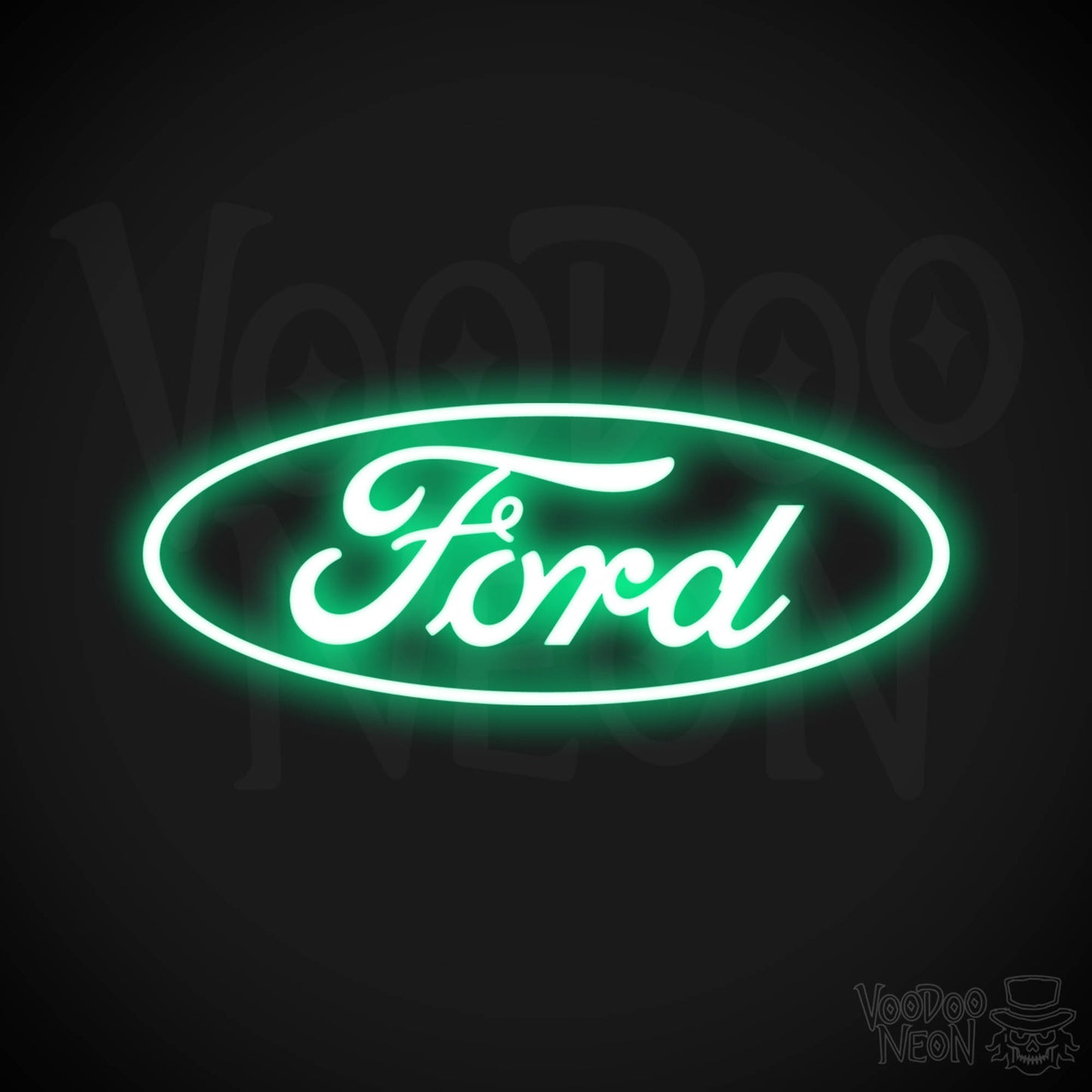 Ford Neon Sign - Neon Ford Sign - Ford Decor - Ford Logo Wall Art - Color Green