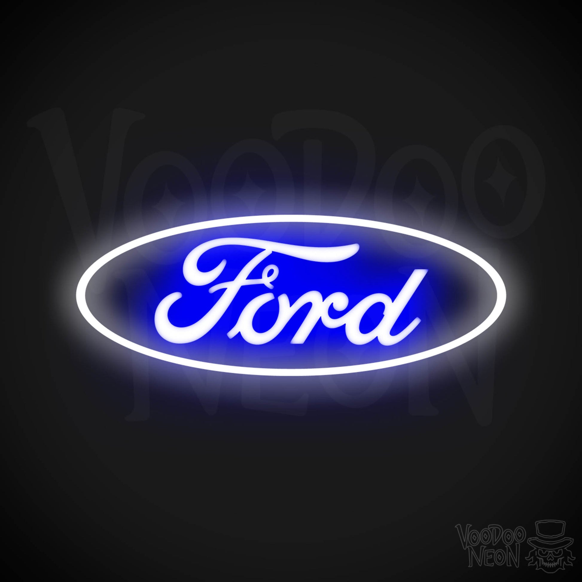 Ford Neon Sign - Neon Ford Sign - Ford Decor - Ford Logo Wall Art - Color Multi-Color