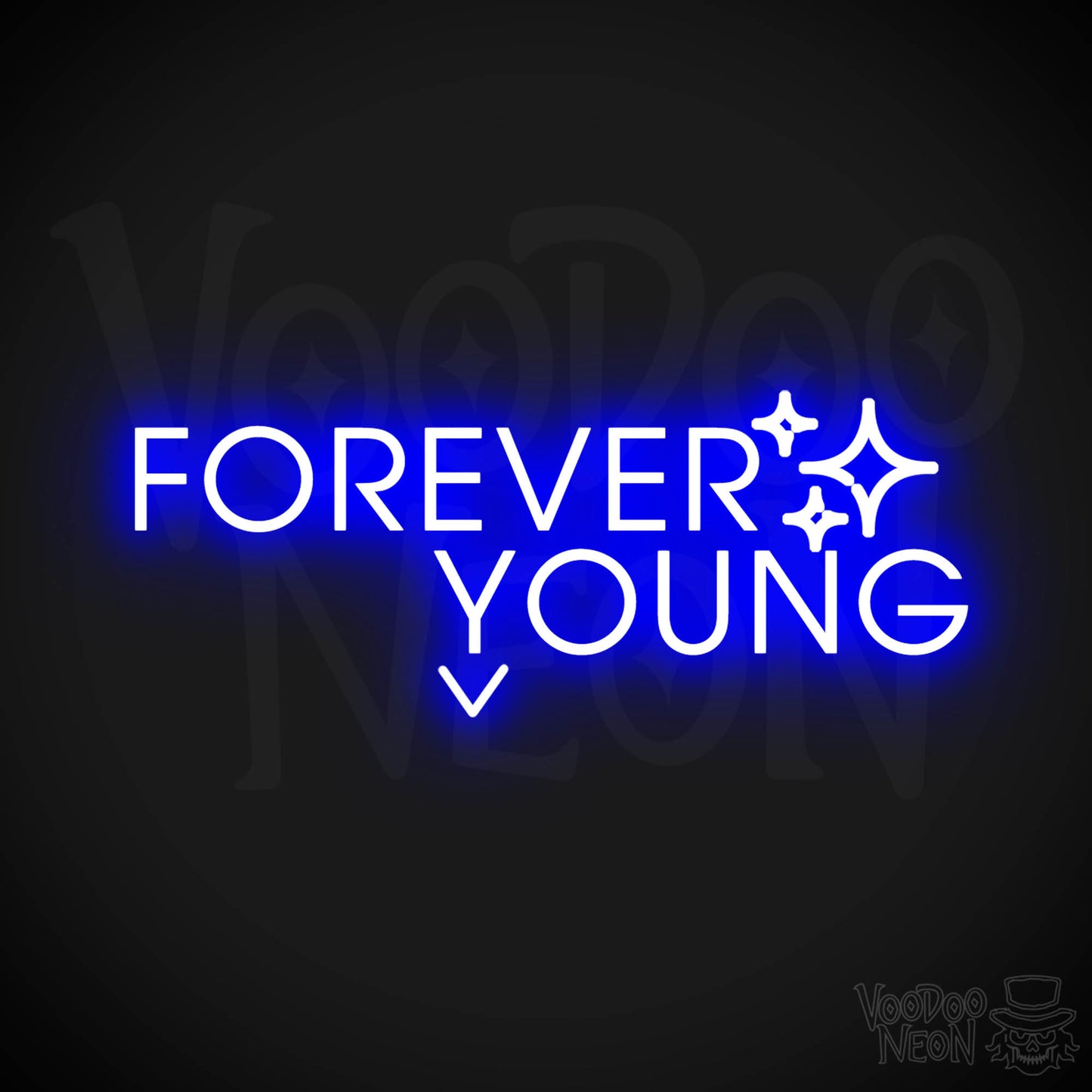 Forever Young Neon Sign - Neon Forever Young Sign - Color Dark Blue