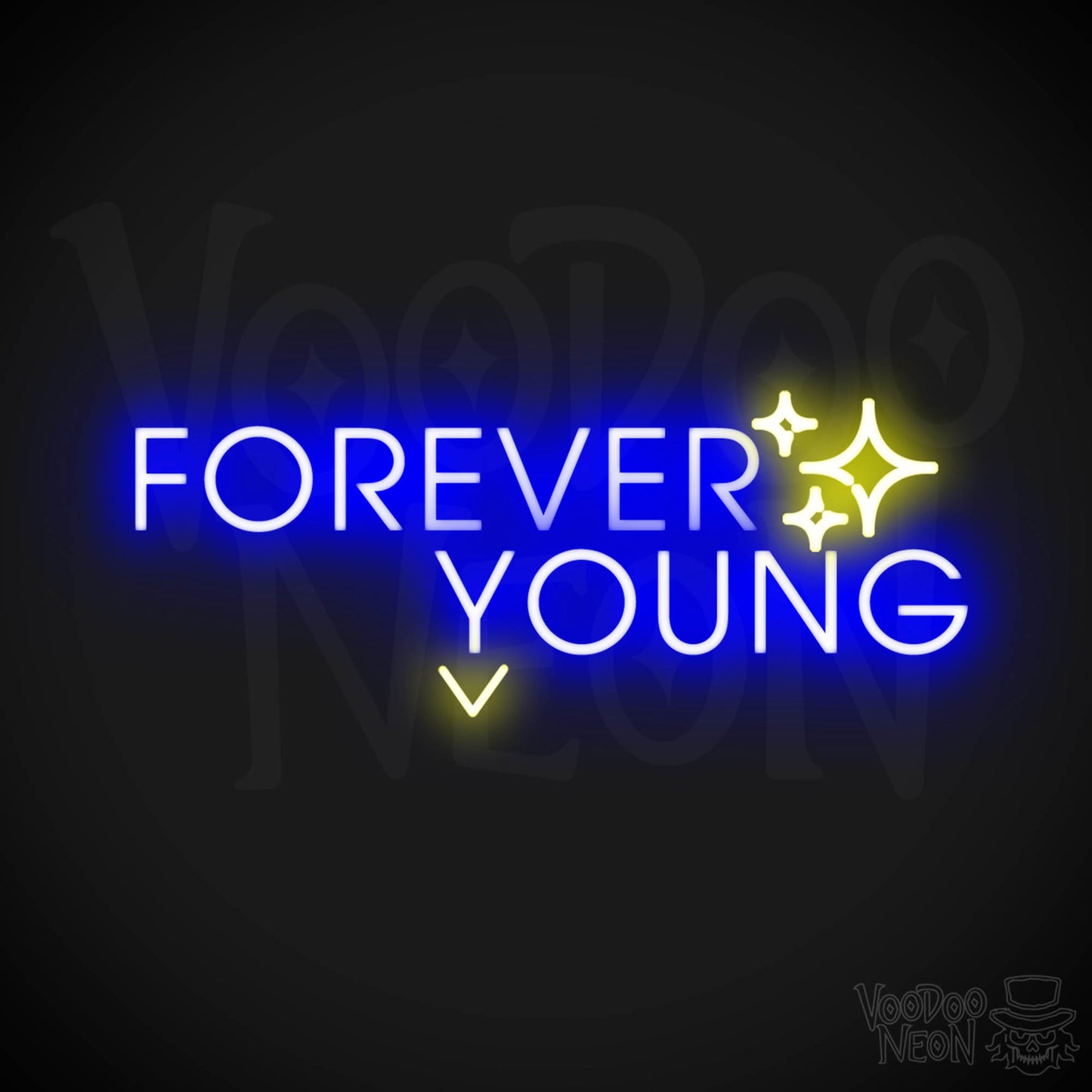 Forever Young Neon Sign - Neon Forever Young Sign - Color Multi-Color