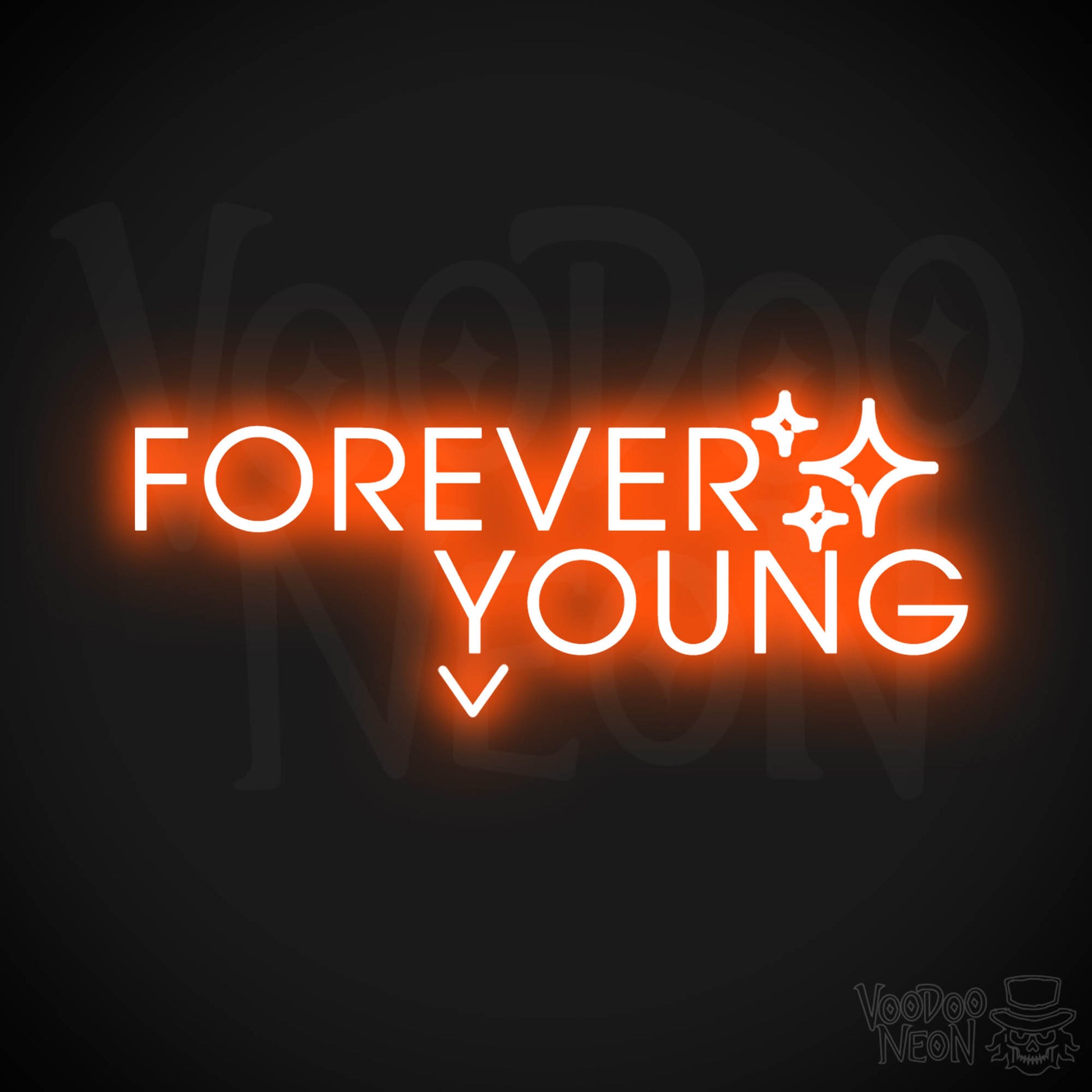Forever Young Neon Sign - Neon Forever Young Sign - Color Orange