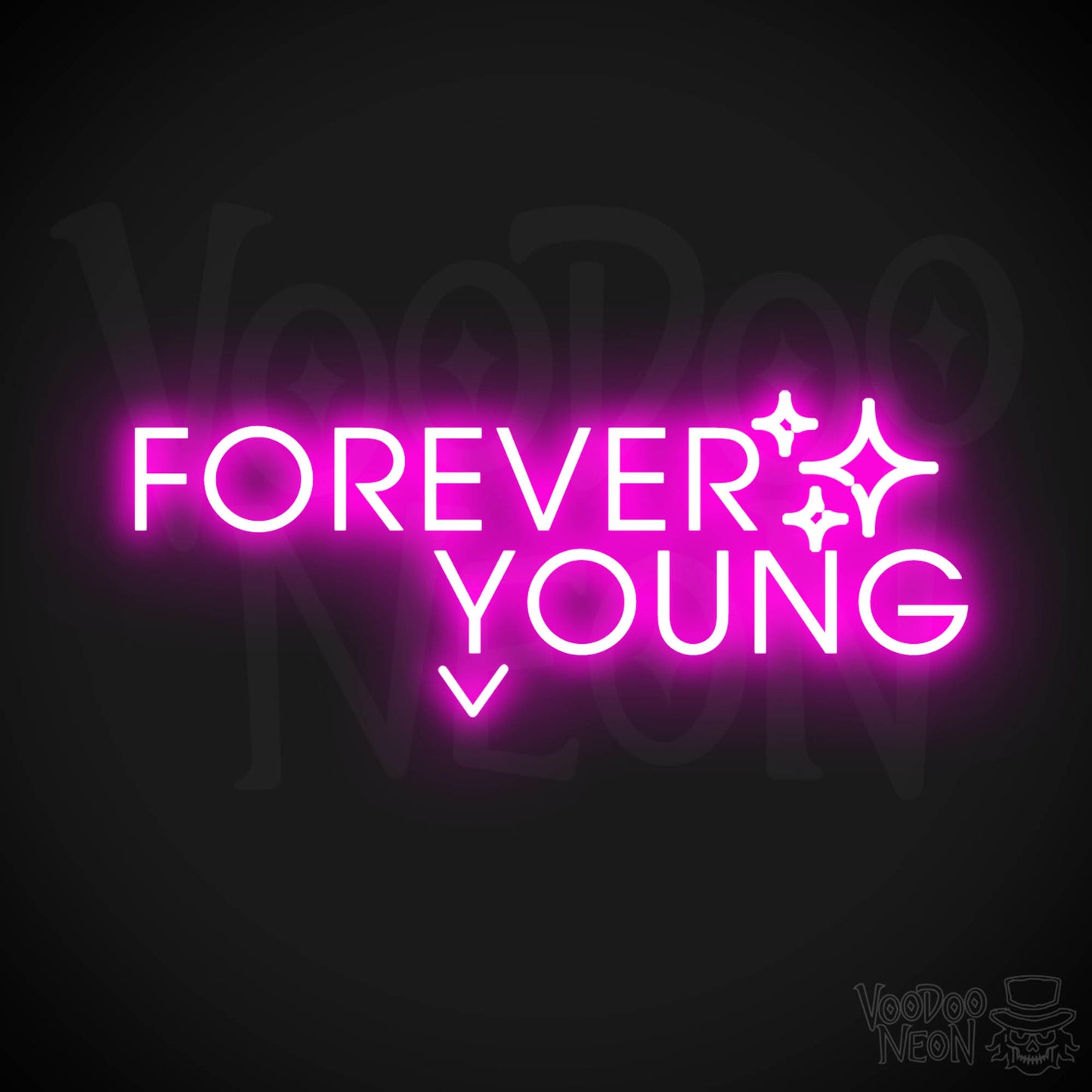 Forever Young Neon Sign - Neon Forever Young Sign - Color Pink